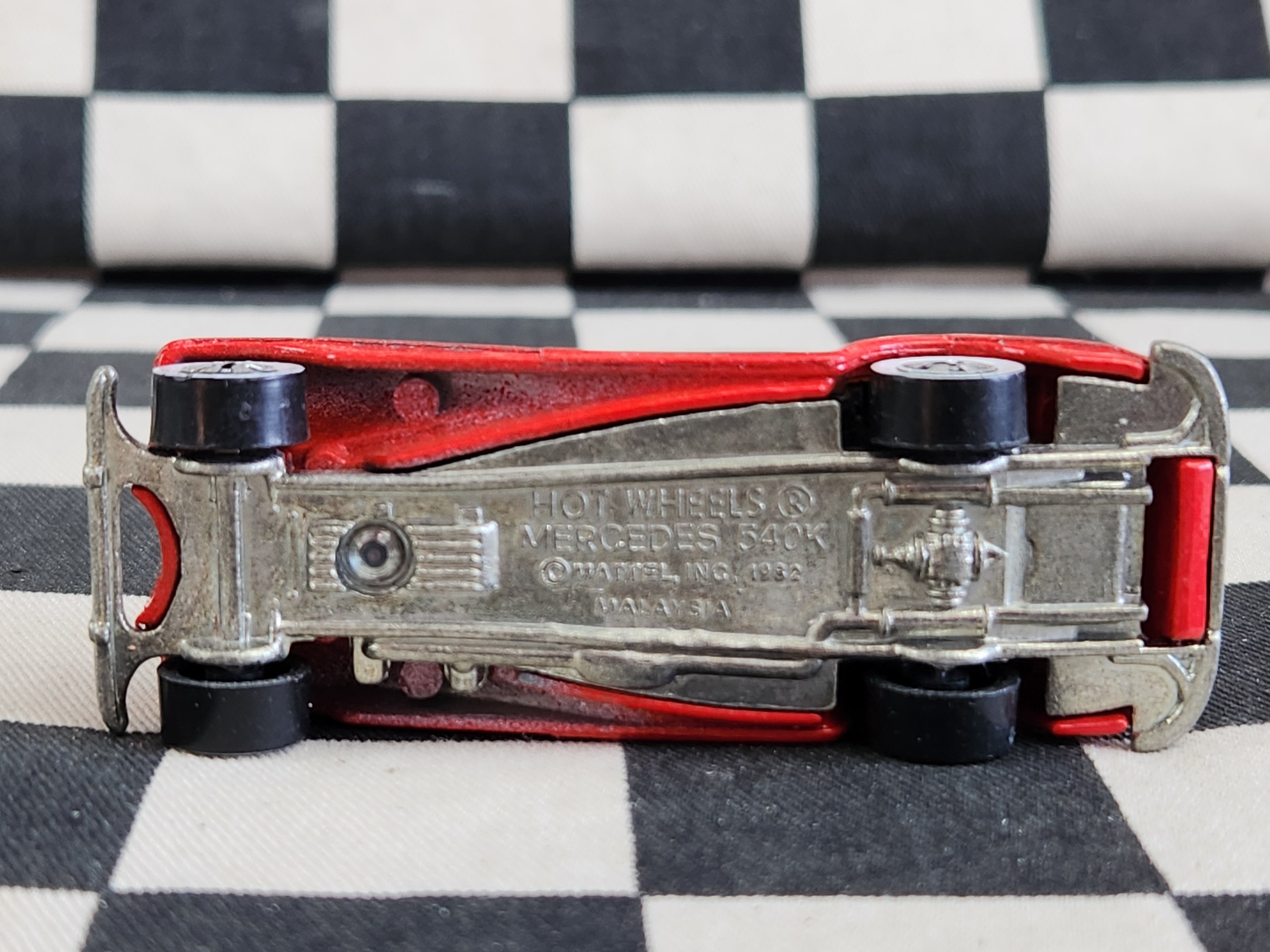 Vintage Loose Hot Wheels Mercedes 540k Whitewalls Red