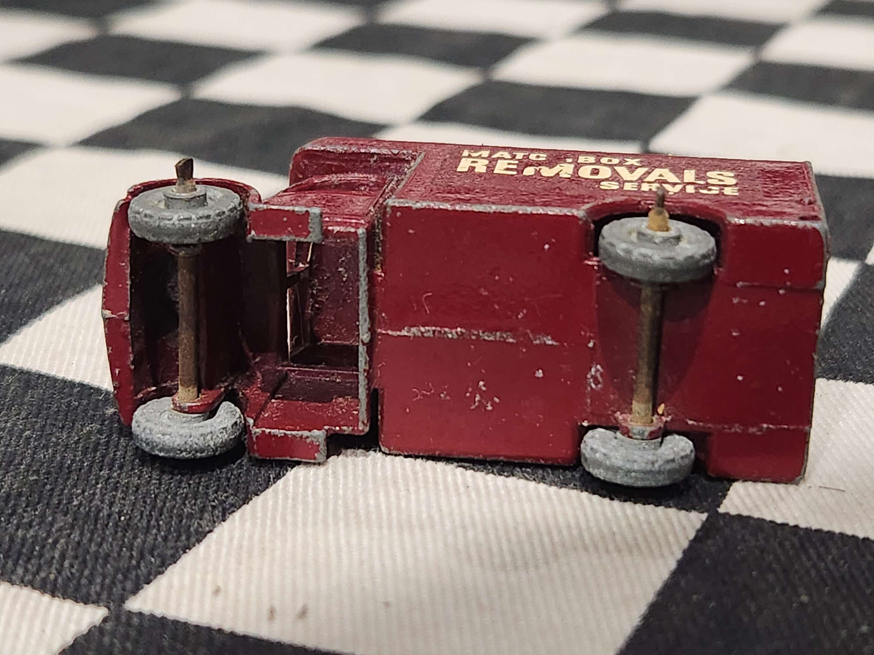 Vintage Loose Lesney Bedford Removals Van Maroon