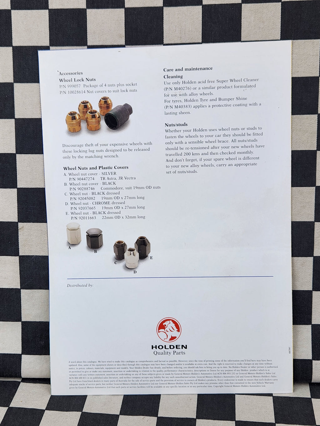 Holden Alloy Wheels Sales Brochure