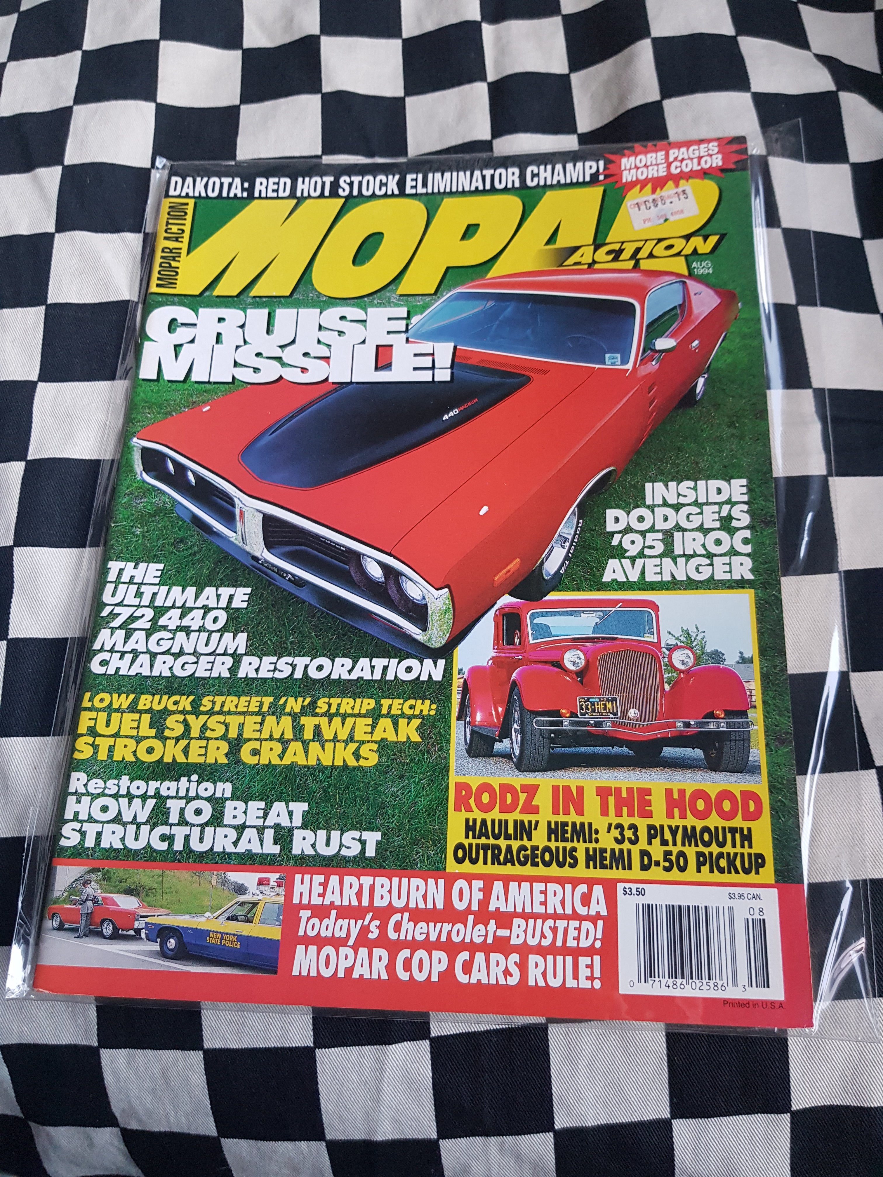 Mopar Action Magazine 8/94 Dodge Hemi Plymouth Gtx Valiant Cuda Charger