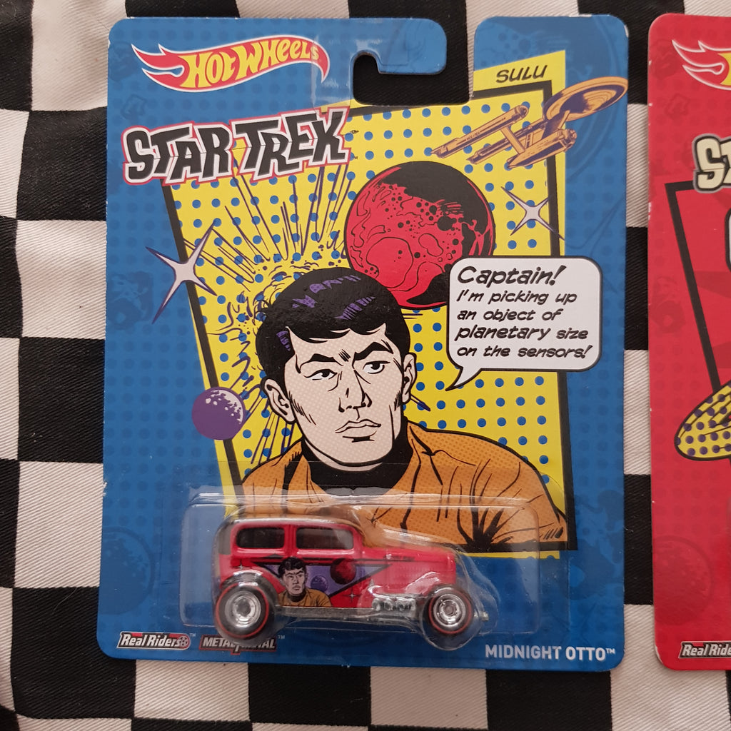 Hot Wheels Star Trek Spock 59 Chevy Delivery, Midnight Otto Hotrod Ford
