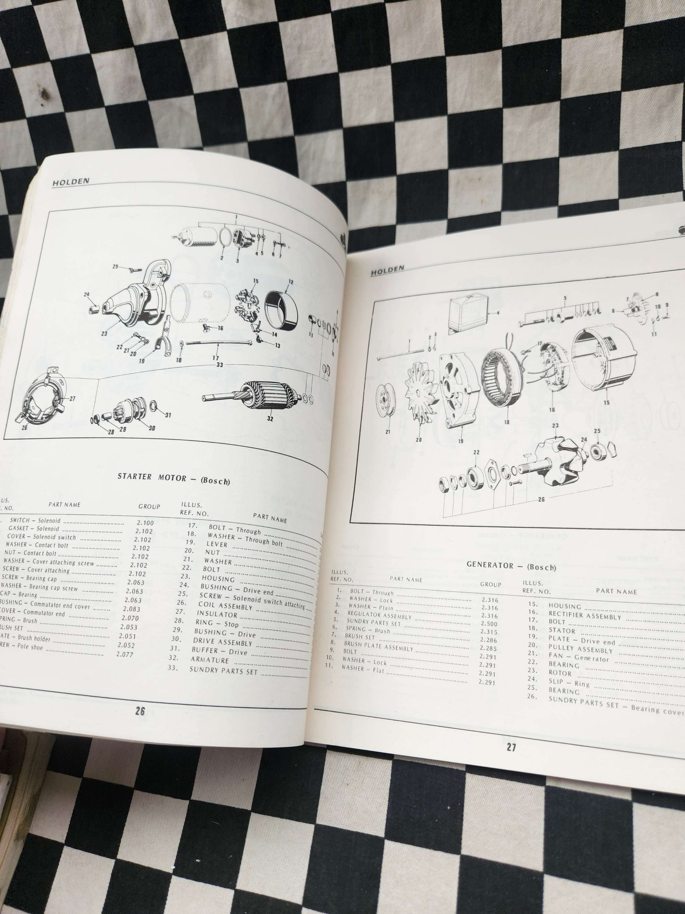 Holden HT HG LC Era General Purpose Engine Parts Catalogue 161 186 253 308