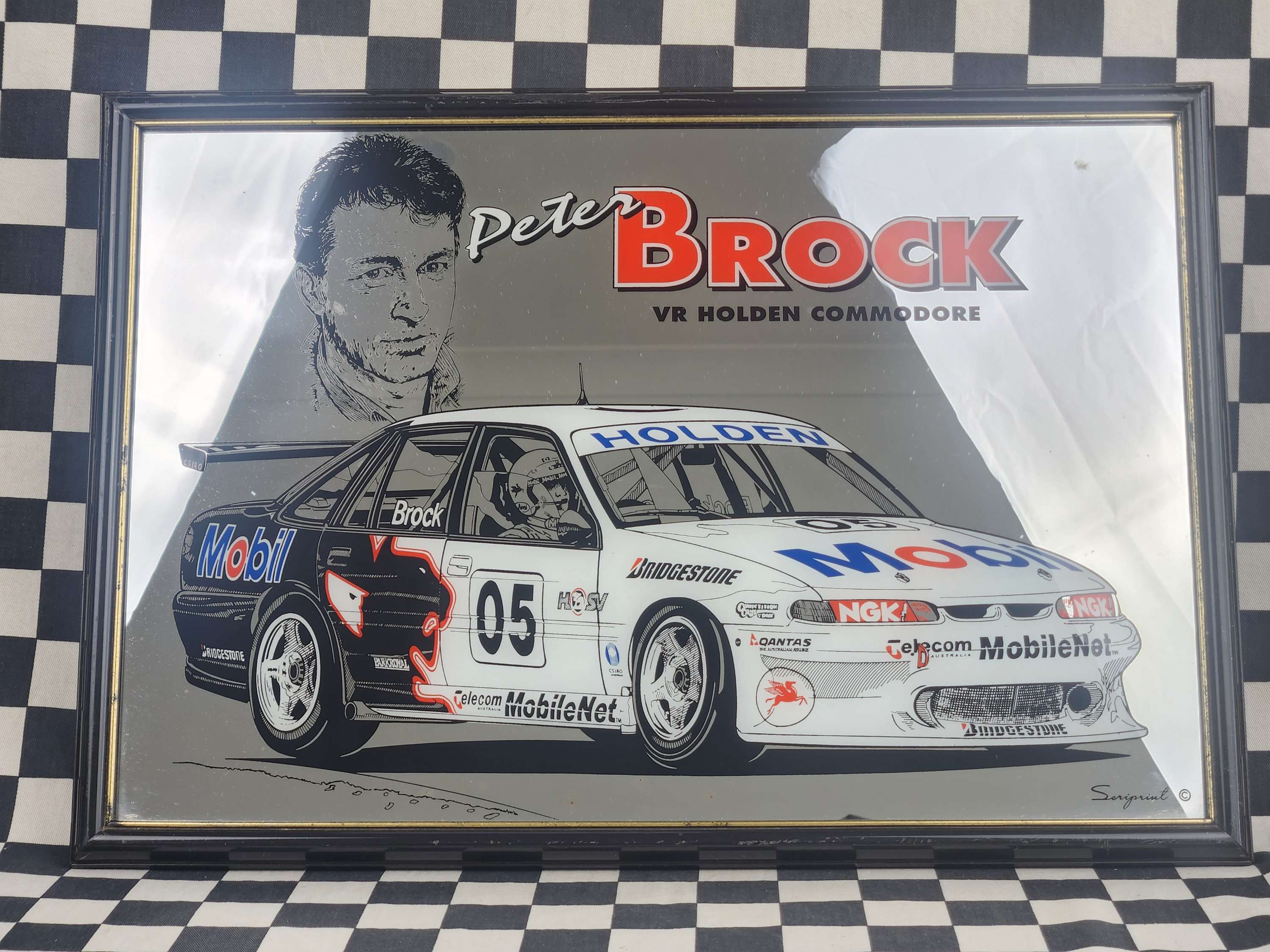 Original Peter Brock VR Holden Commodore Bathurst Bar Mirror
