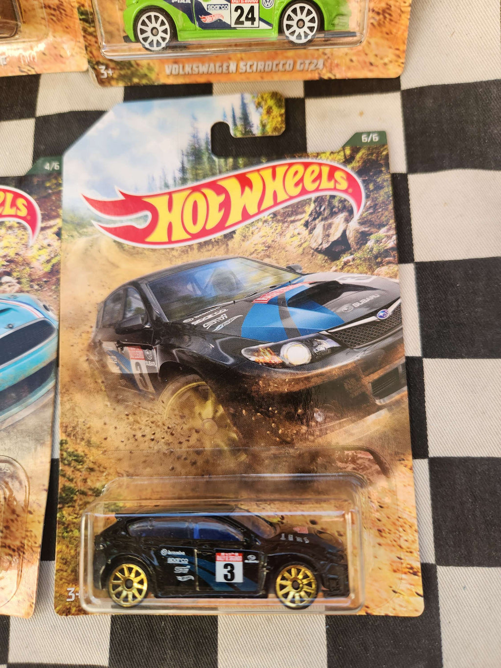 Hot Wheels Rally Set of 6 Ford Focus Escort WRX Lancer Evo Mini Cooper VW GT24