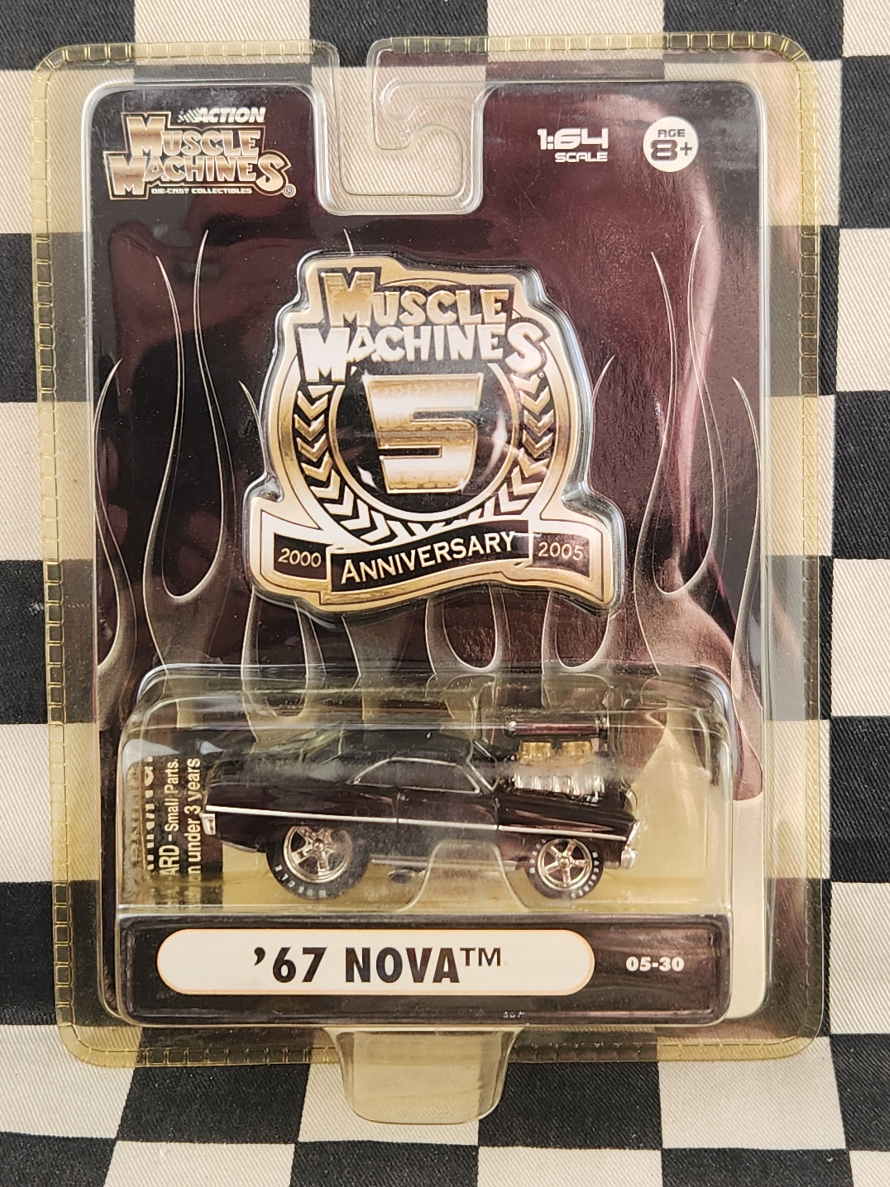 Muscle Machines 5th Anniversary 67 Nova Black Card Plastic Yellowed