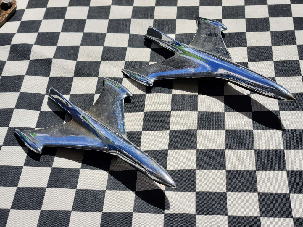Vintage Chrome Bonnet Bird/Rocket/Jet Plane Accessory