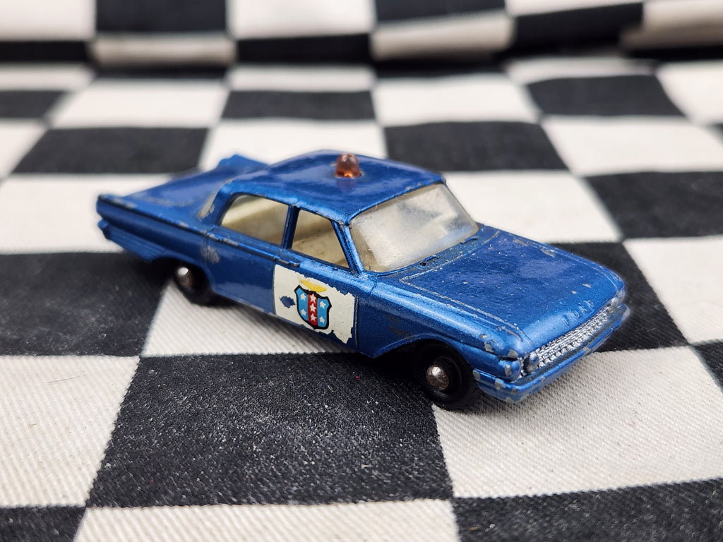 Vintage Loose Matchbox Lesney Ford Fairlane Police Car Blue