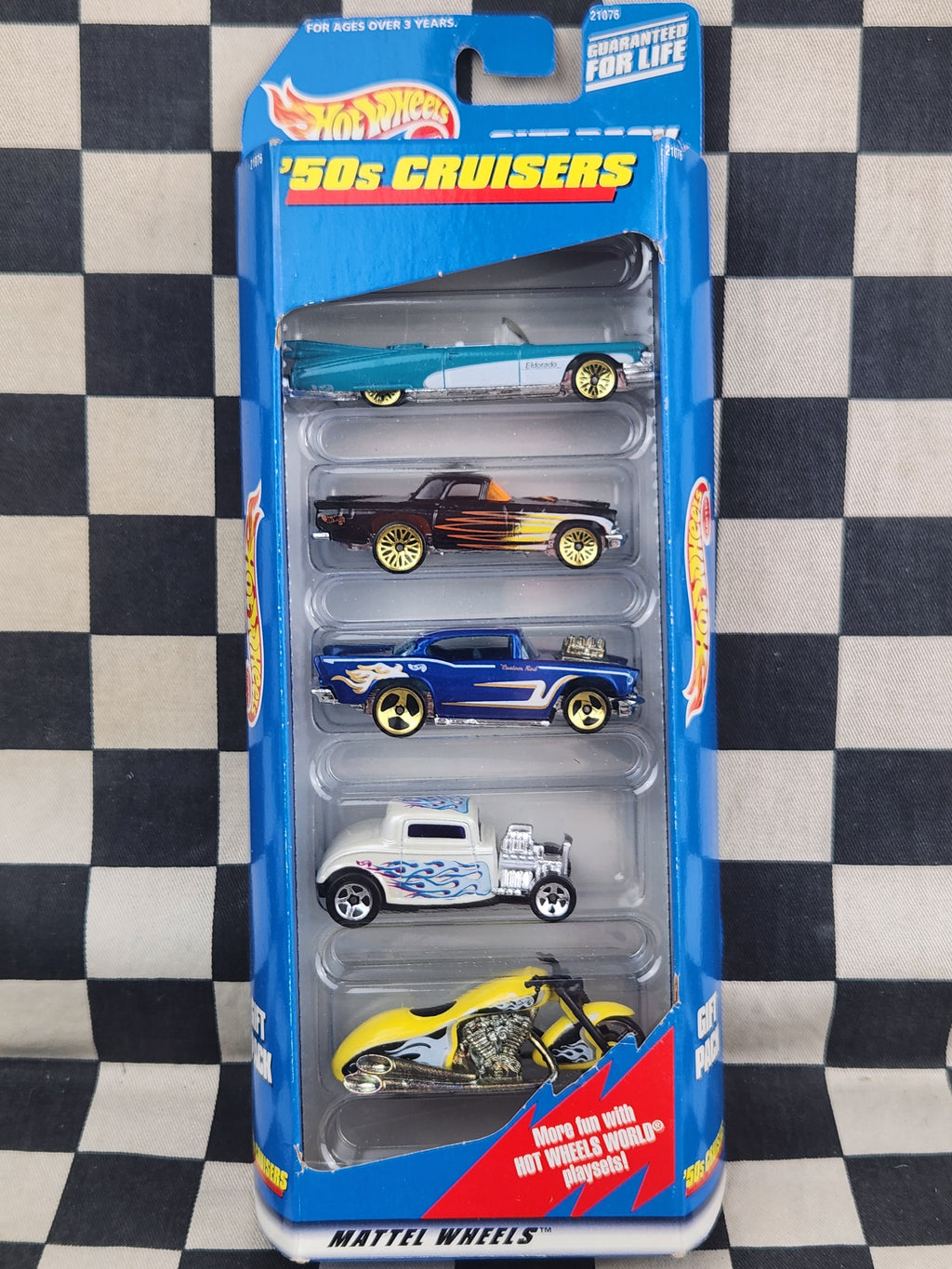 Hot Wheels 1999 50s Cruisers 5 Pack Cadillac 32 Ford 57 Chev T-bird Harley
