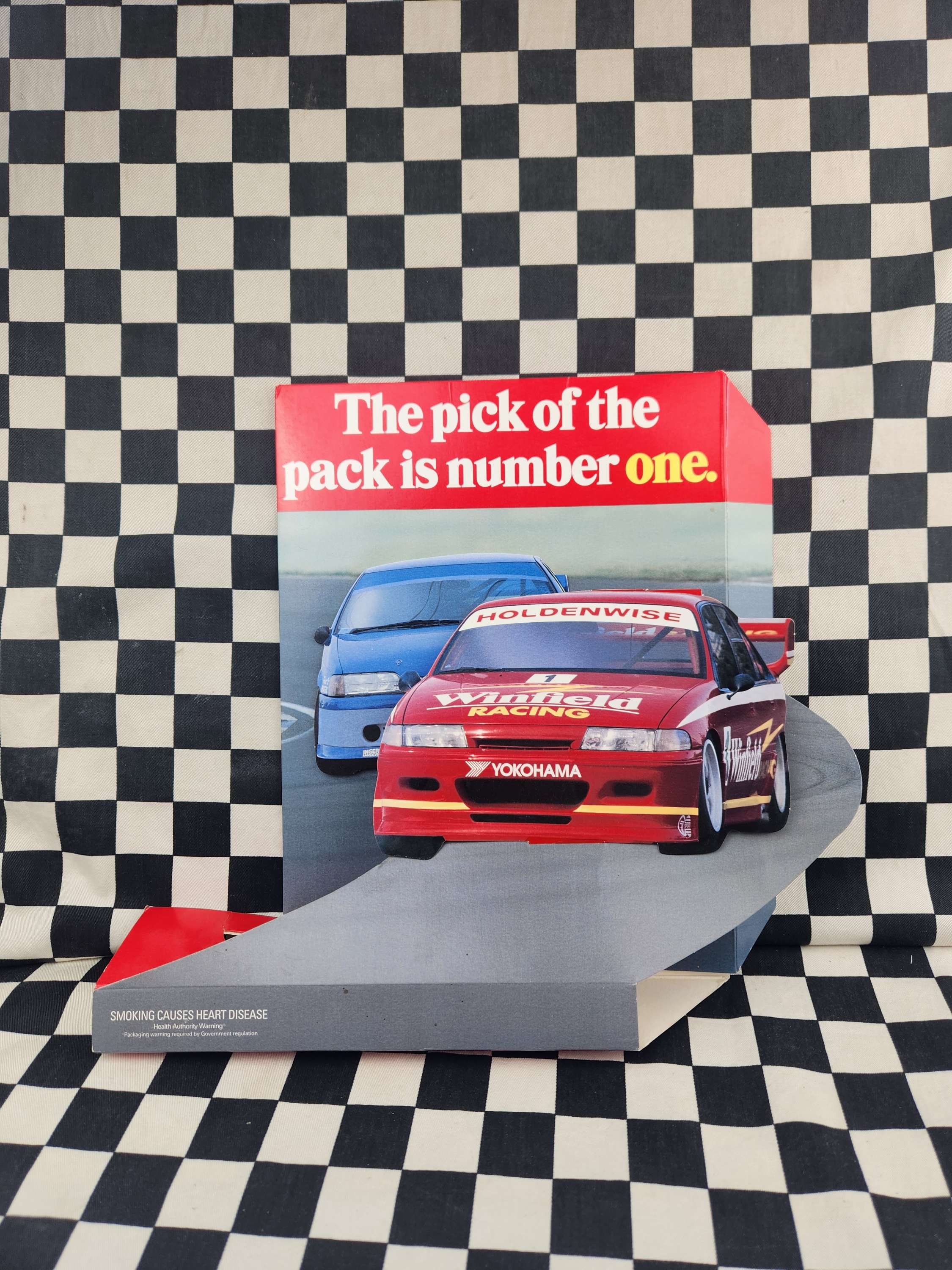 Vintage 90s Winfield Racing VP Commodore 3D Cardboard Advertising Sign