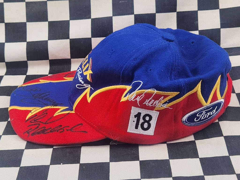 Vintage Shell Helix Racing Dick Johnson Paul Radisich Cap Signed By 3 Drivers