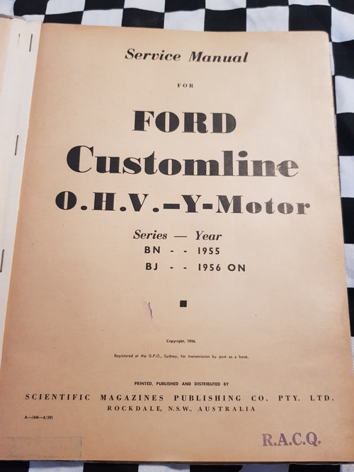 1955 56 FORD CUSTOMLINE Workshop Manual
