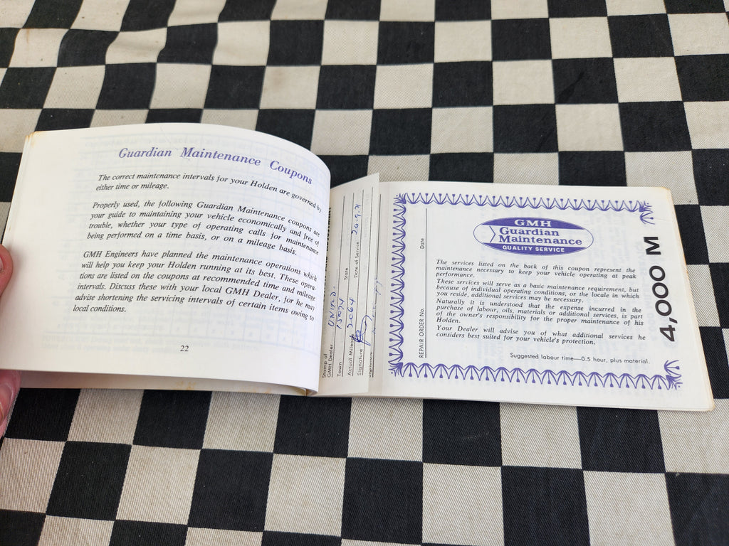 Holden HG Original Owners Protection Plan Service Book