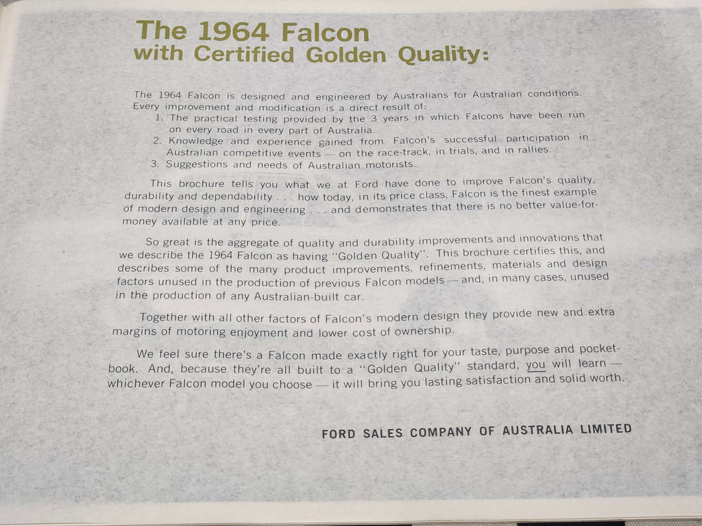 64 Falcon Golden Quality Brochure