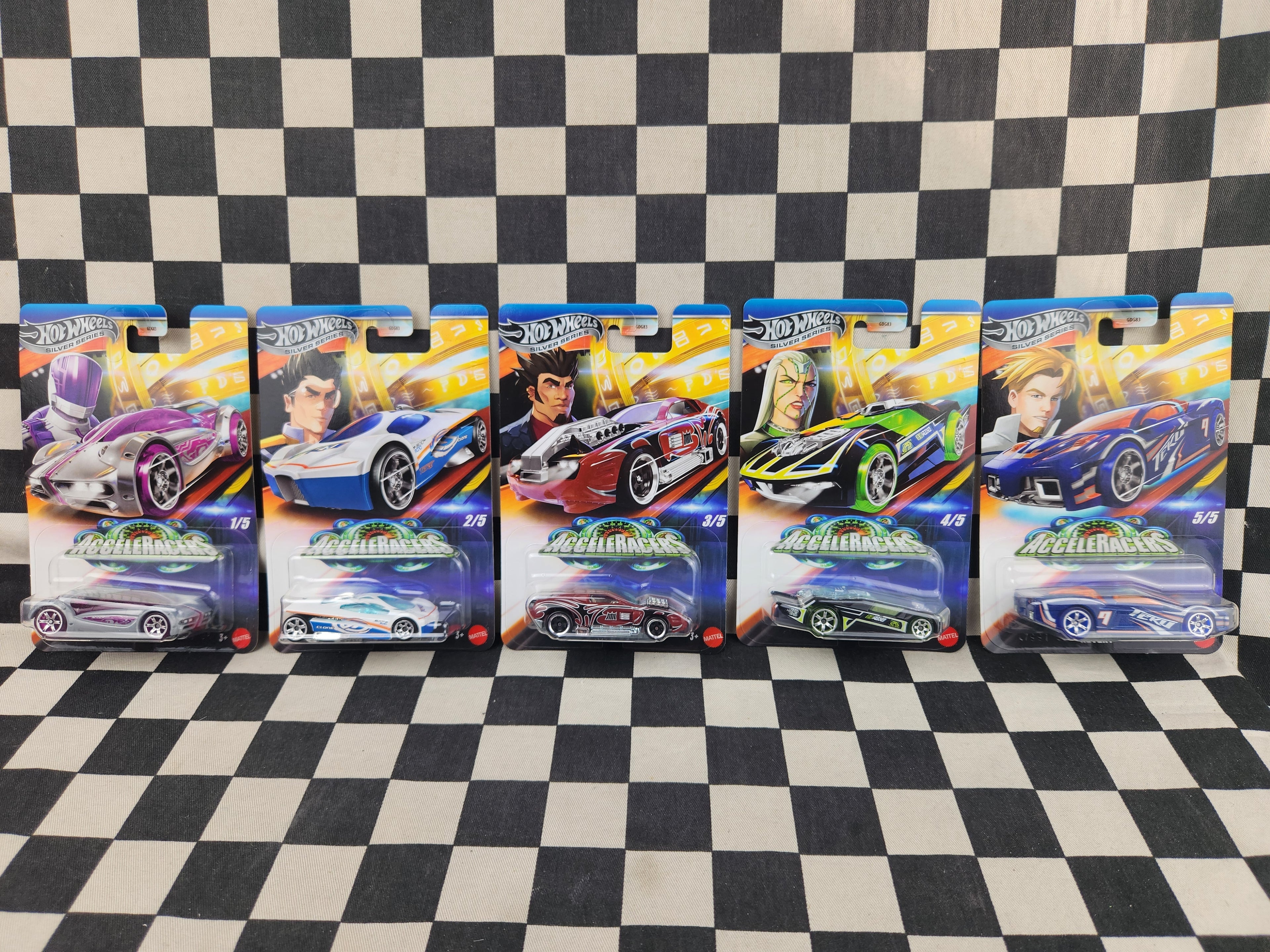 Hot Wheels Silver Series Acceleracers Full Set 5 Cars