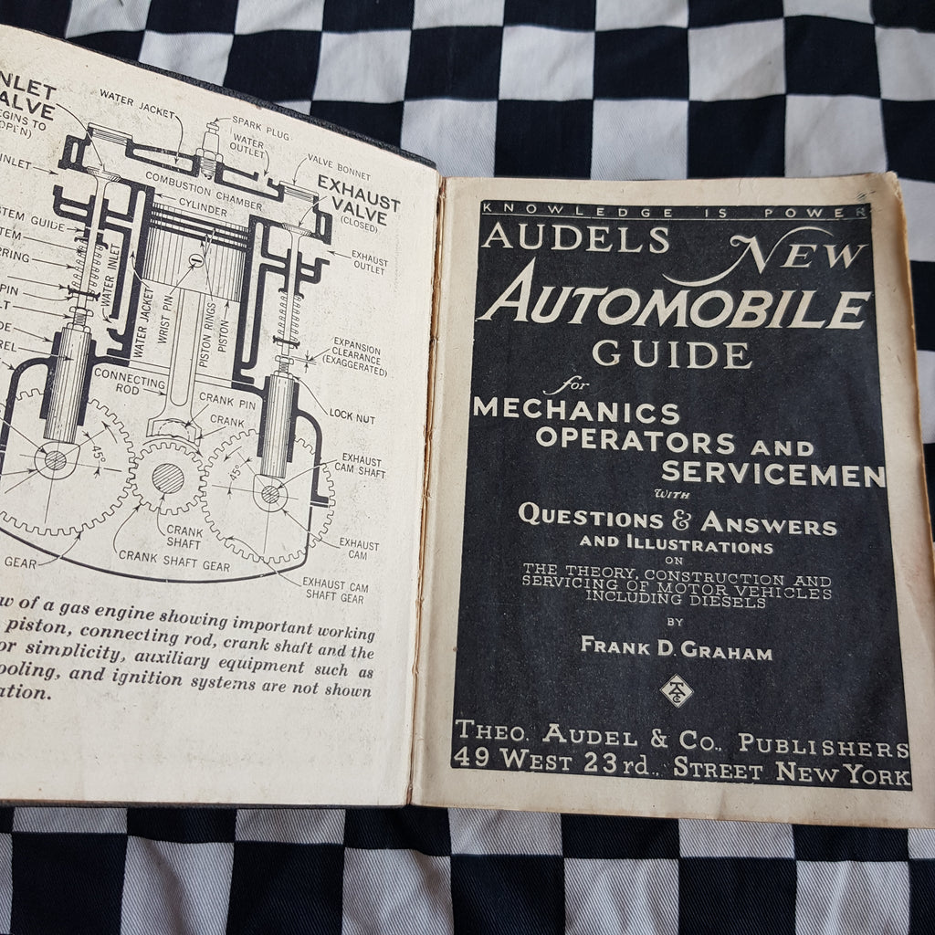Antique Audells New Autombile Guide for Mechanics Operators & Servicemen