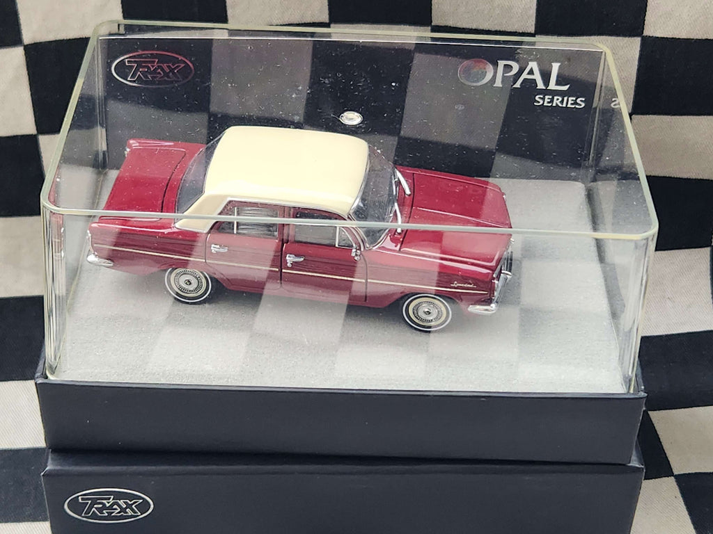 Trax 1:43 Opal Series EH Holden Sedan Winton Red / Fowlers Ivory Roof