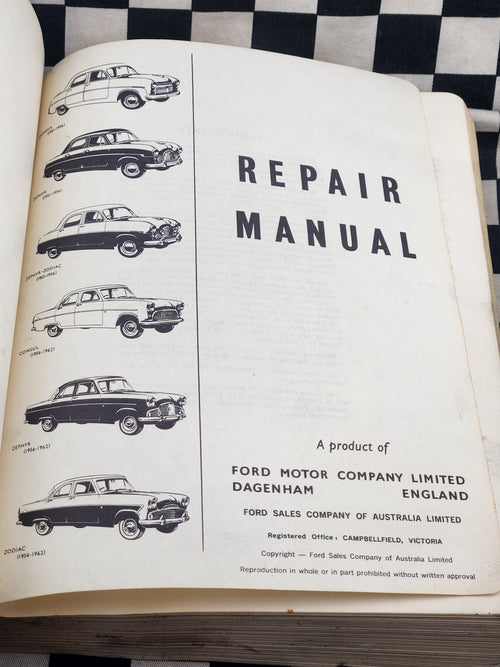 Genuine Factory Ford Consul Zephyr Zodiac MK1 & MK2 1951-1962 Workshop Manual