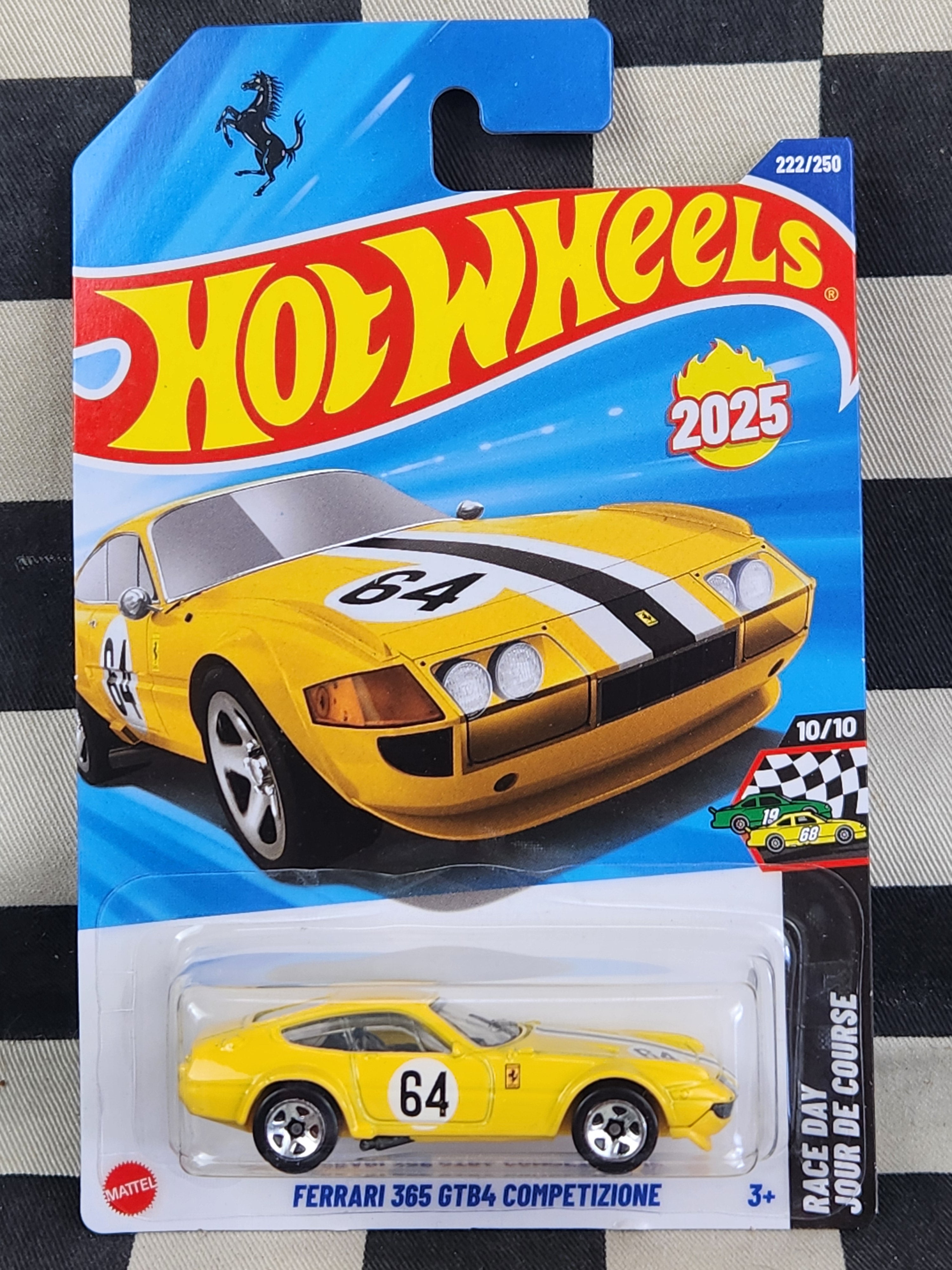Hot Wheels 2025 Race Day Ferrari 365 GTB4 Competizione Yellow