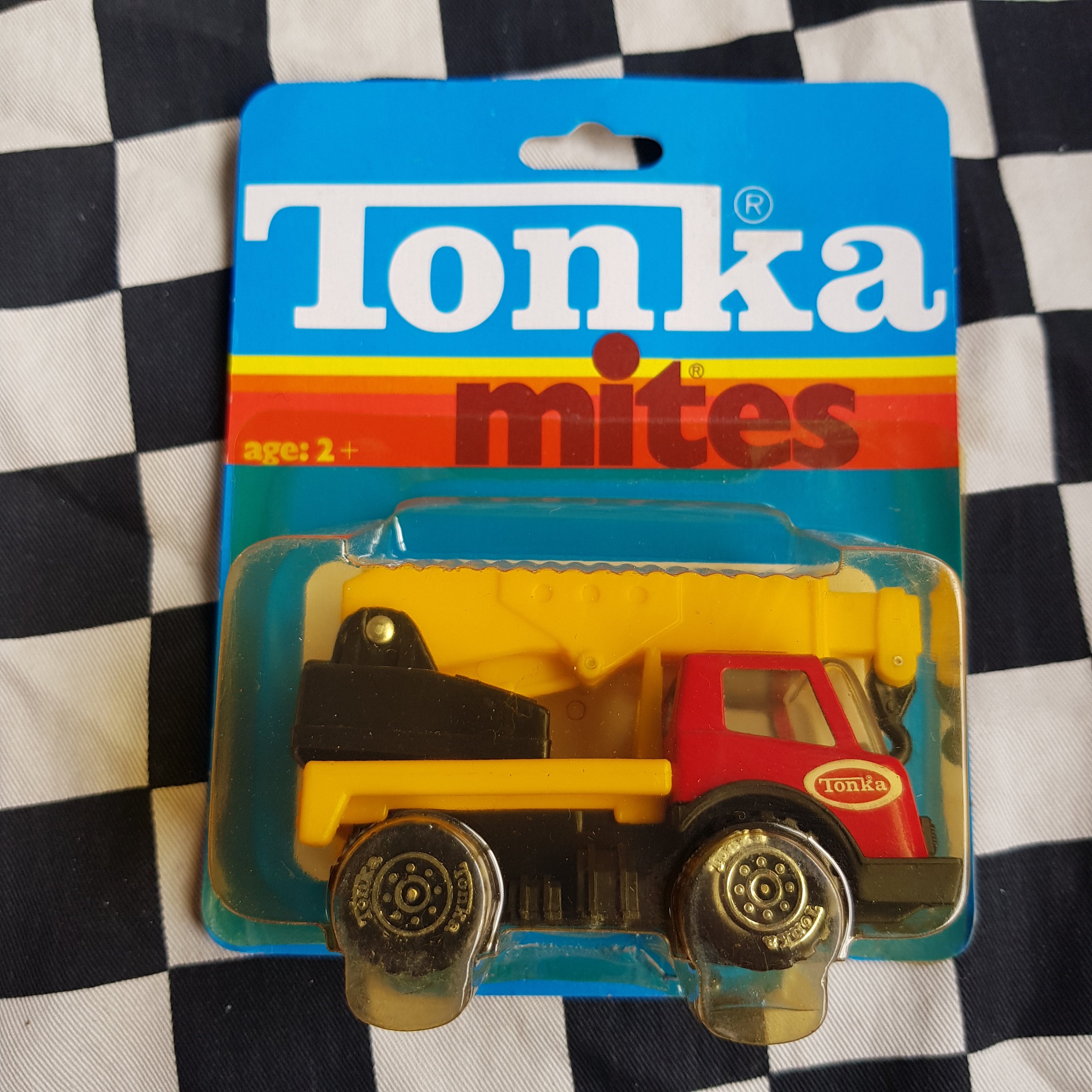 Vintage 1978 Tonka Mites Yellow Red Crane Truck