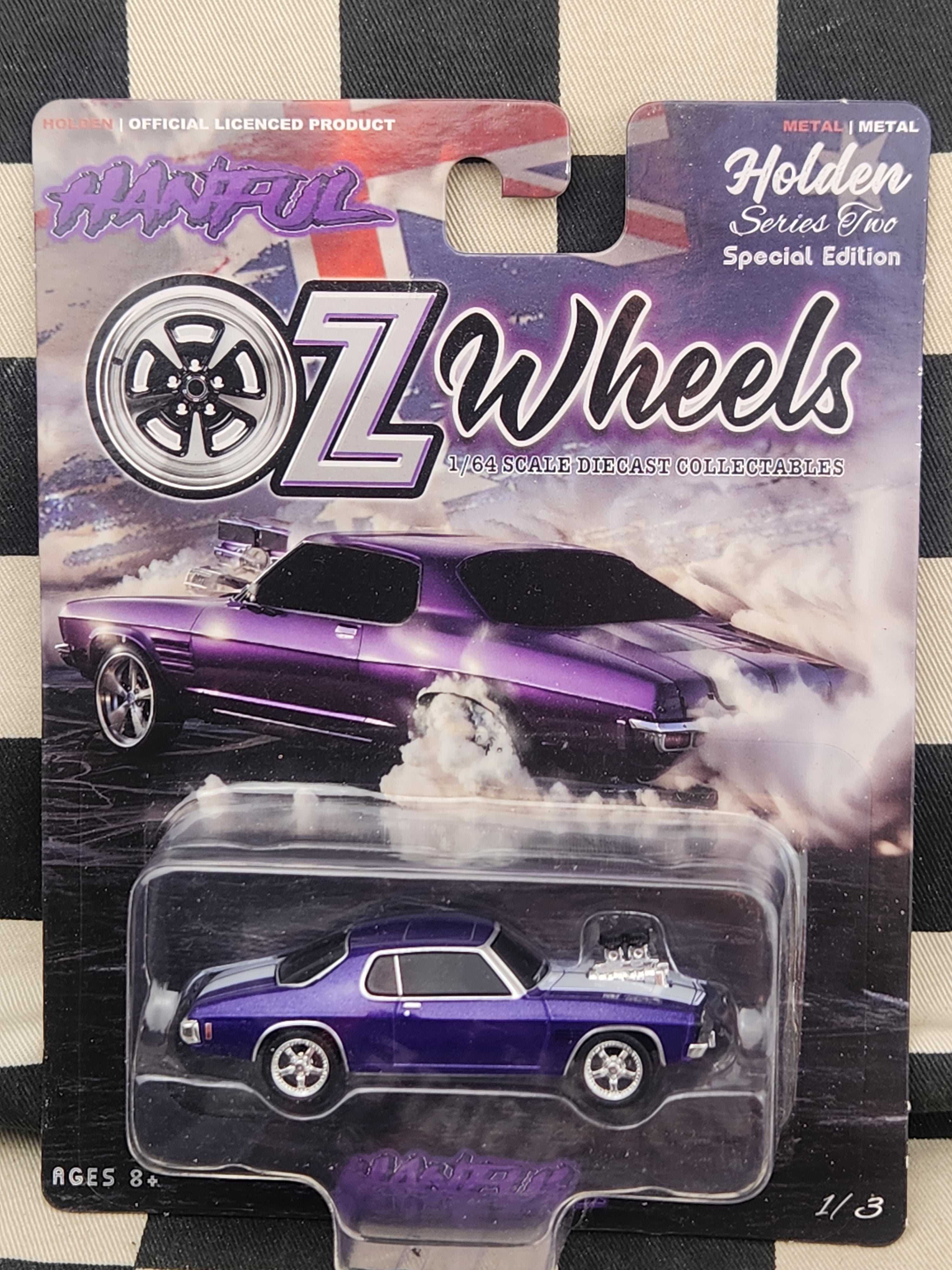 OZ Wheels HANFUL Purple / White Stripes HQ Holden Monaro Coupe