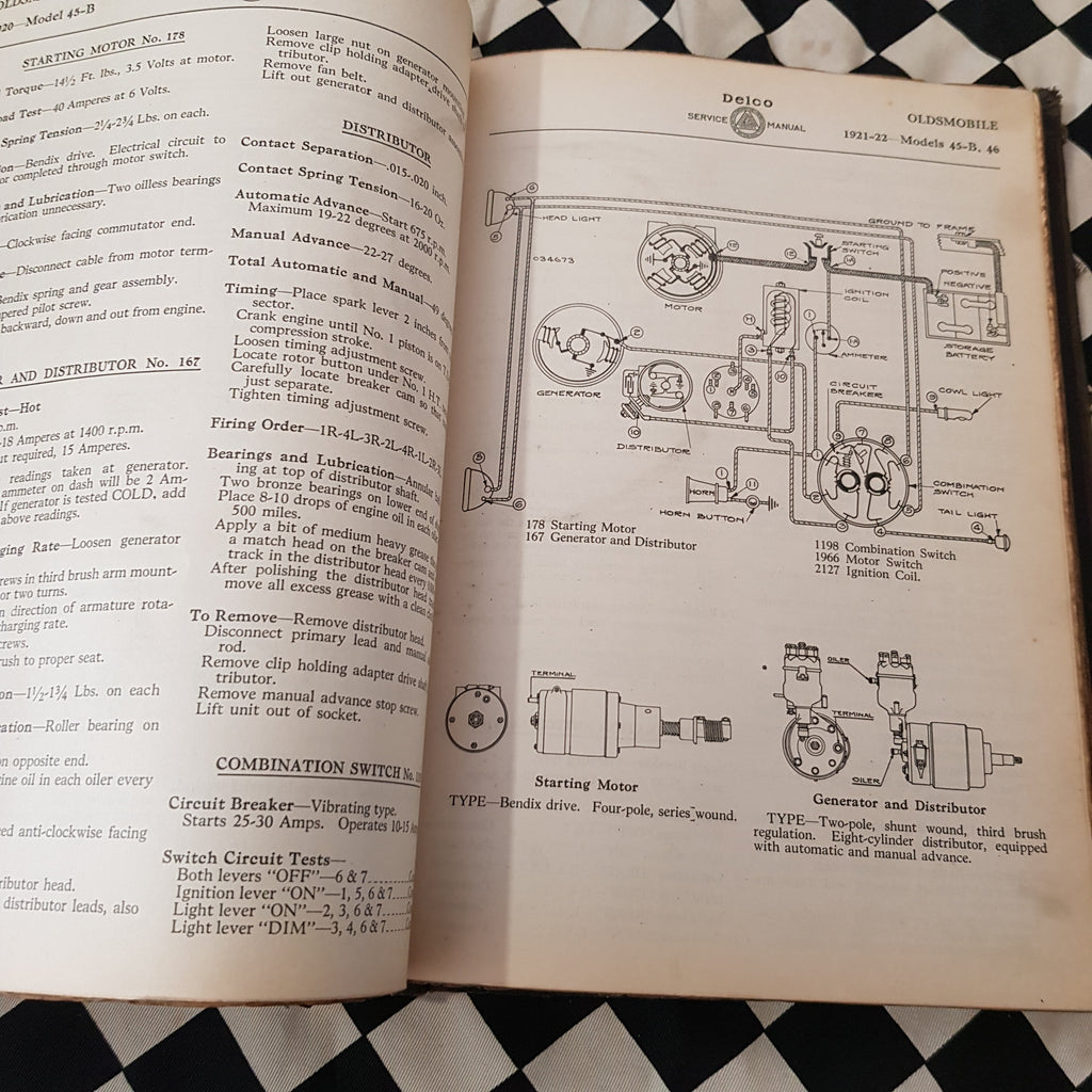 Rare! 1924 Delco Service Manual Vintage Veteran Cars