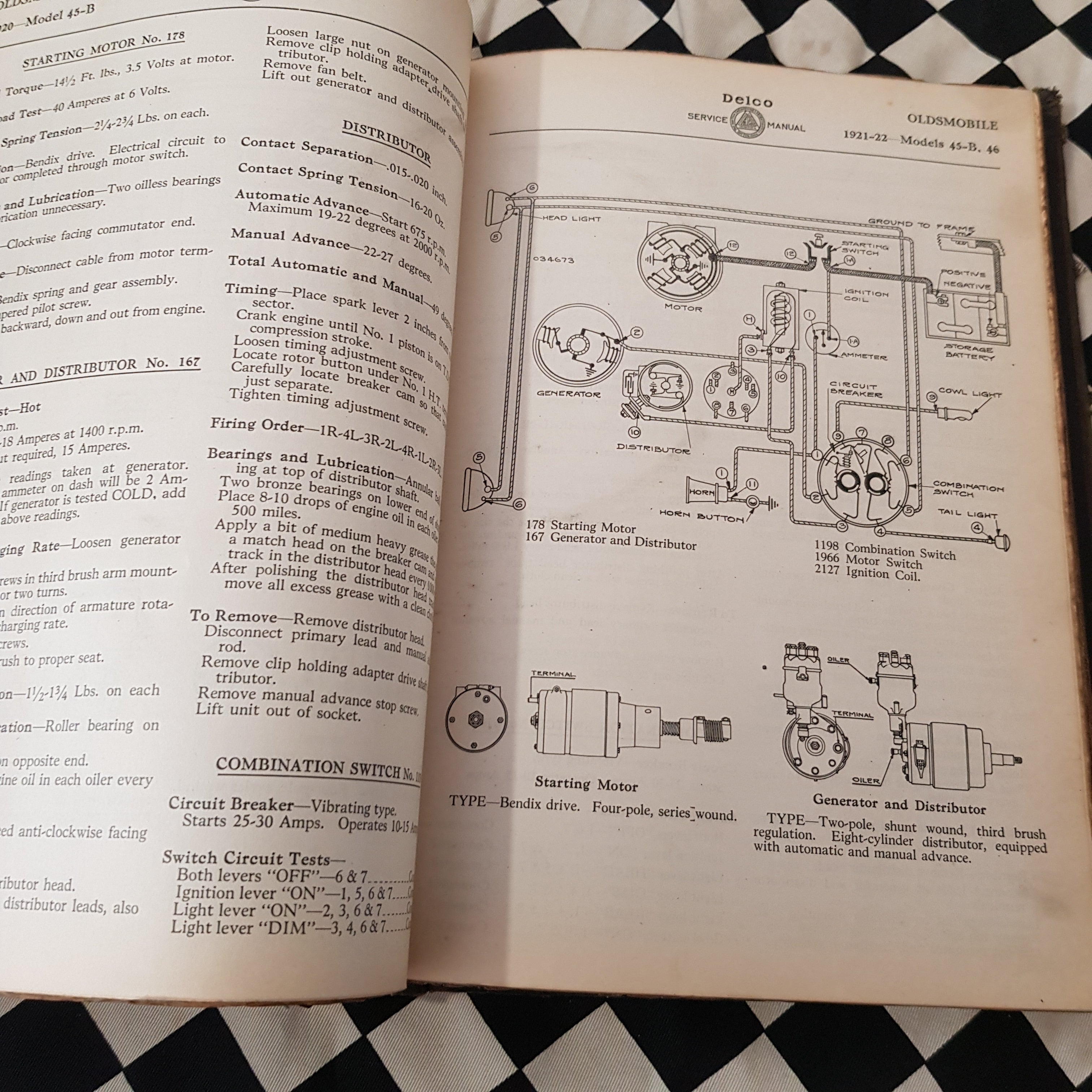 Rare! 1924 Delco Service Manual Vintage Veteran Cars