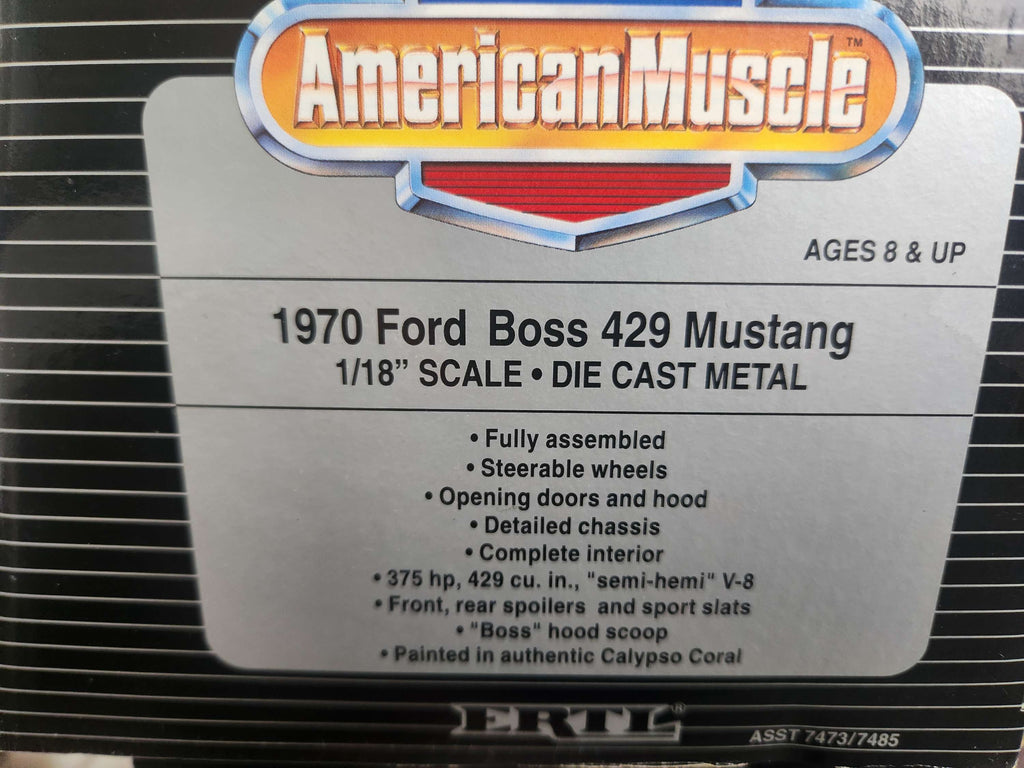 Ertl American Muscle 1:18 1970 Ford Boss Mustang 429 Calypso Coral (Orange)