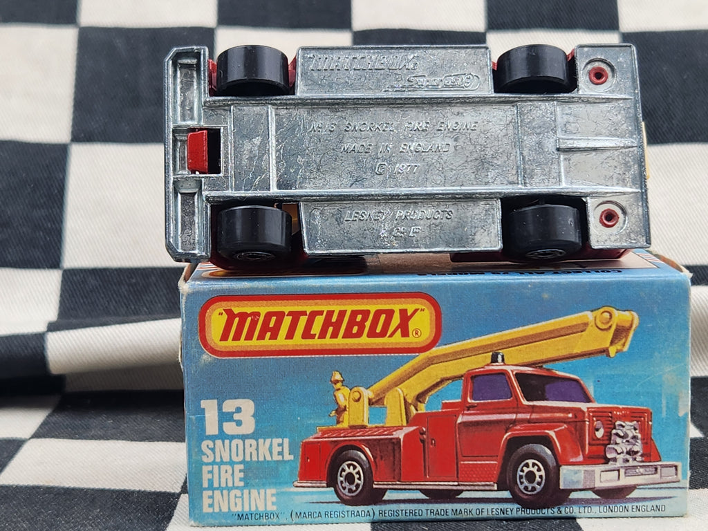 Vintage 1978 Matchbox Snorkel Fire Engine Truck in Original Box