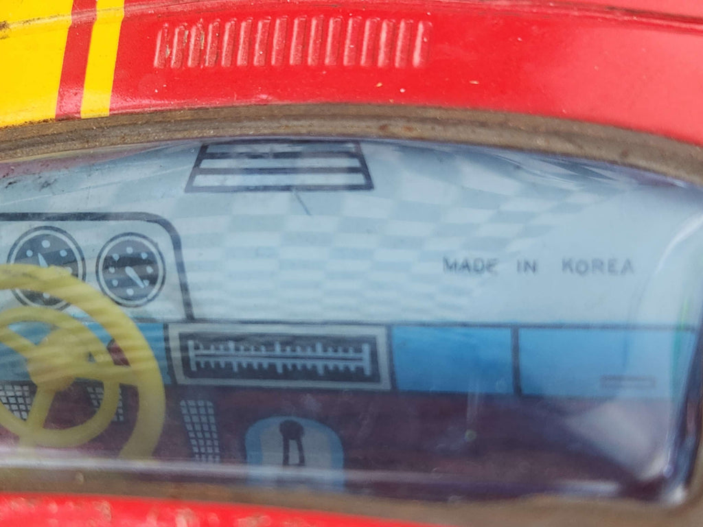 Vintage Tin Porsche 914 Friction Car ASAHI Made in Korea Aprox 1/18
