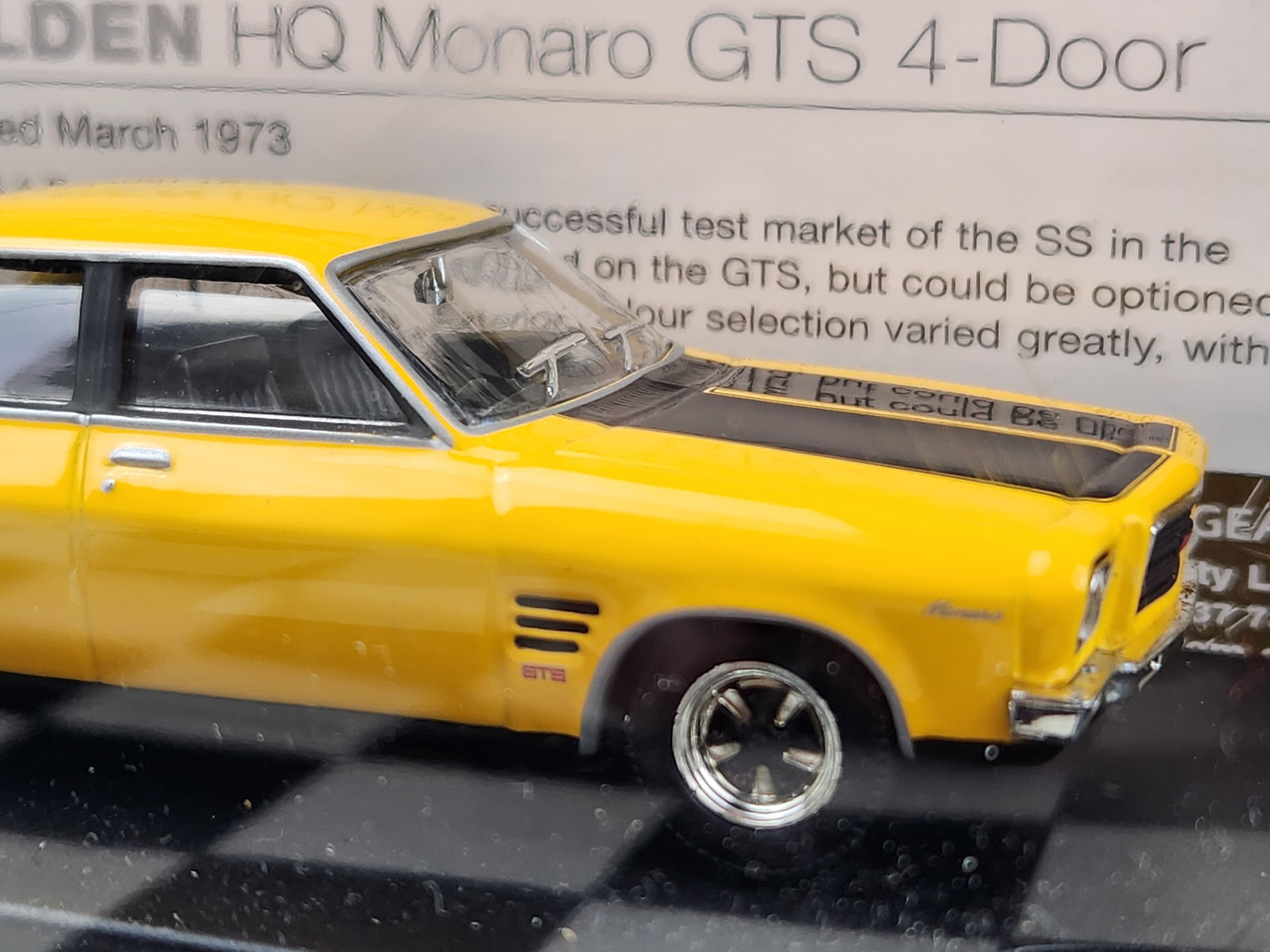 Trax 1/43 Holden HQ GTS Monaro 4 Door TR59 Yellow