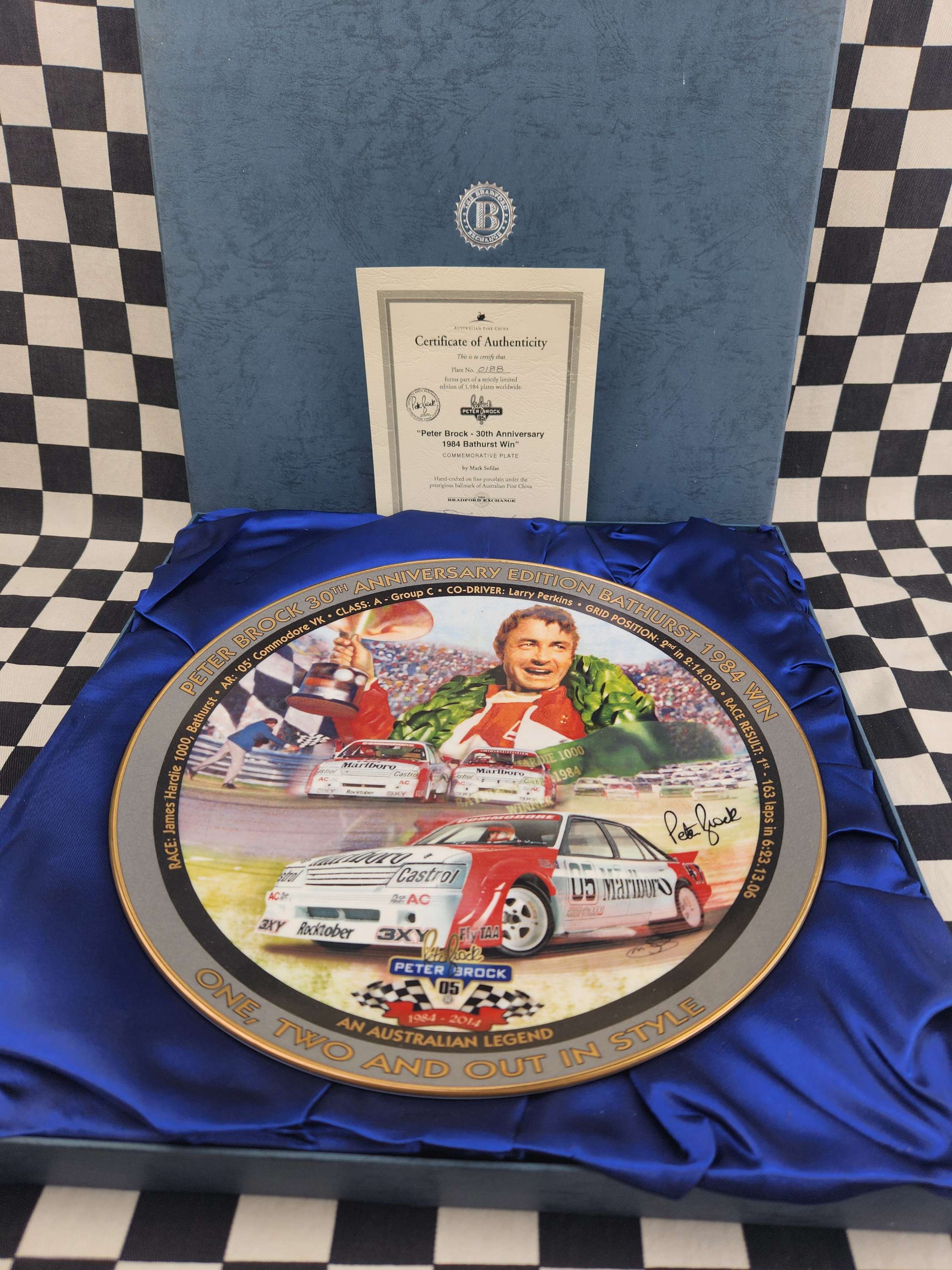 Peter Brock 30th Anniversary 1984 Bathurst Win Large 30cm Collectors Plate
