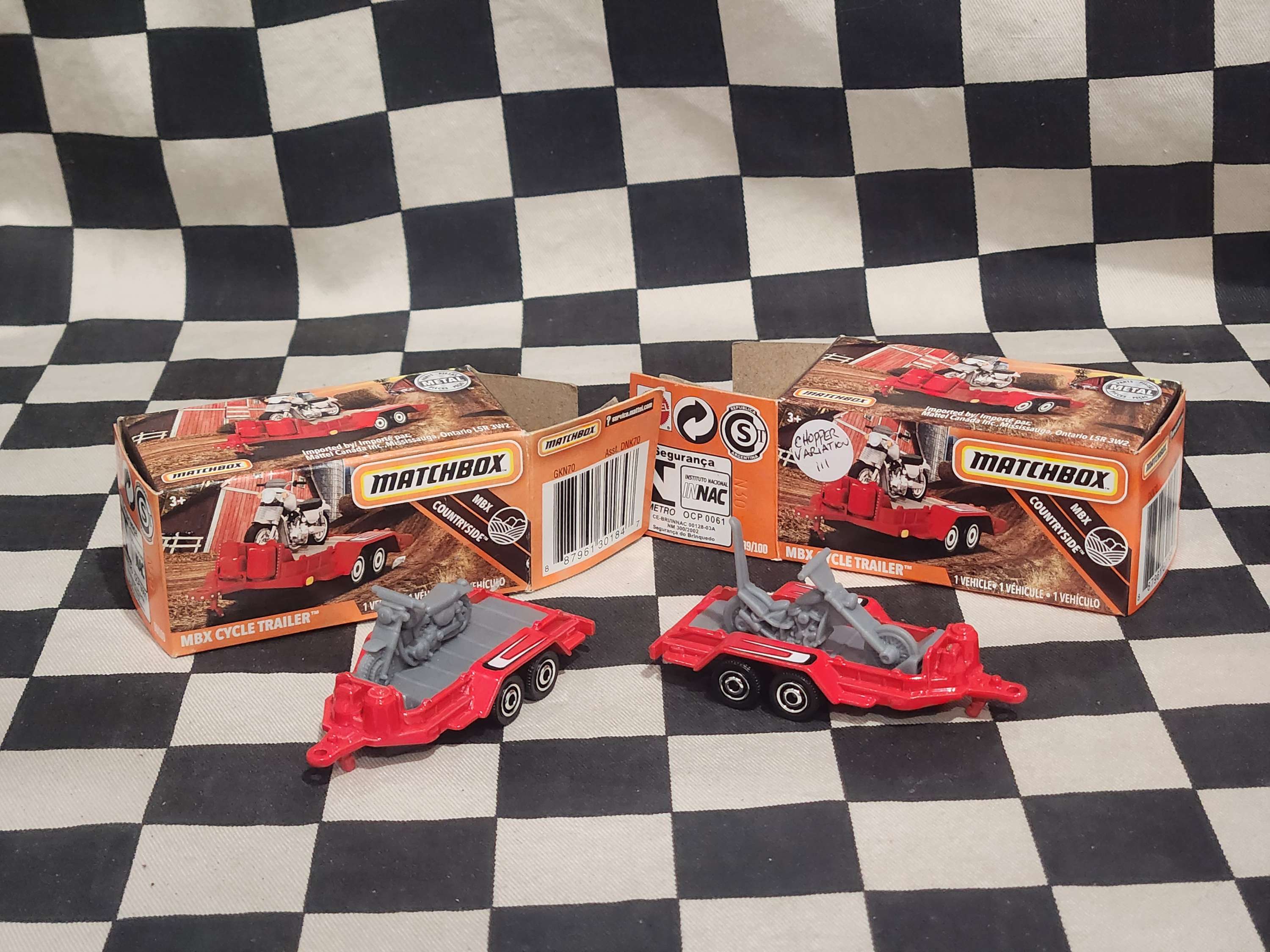 Matchbox Power Grab MBX Cycle Trailer Road Bike or Chopper Variation