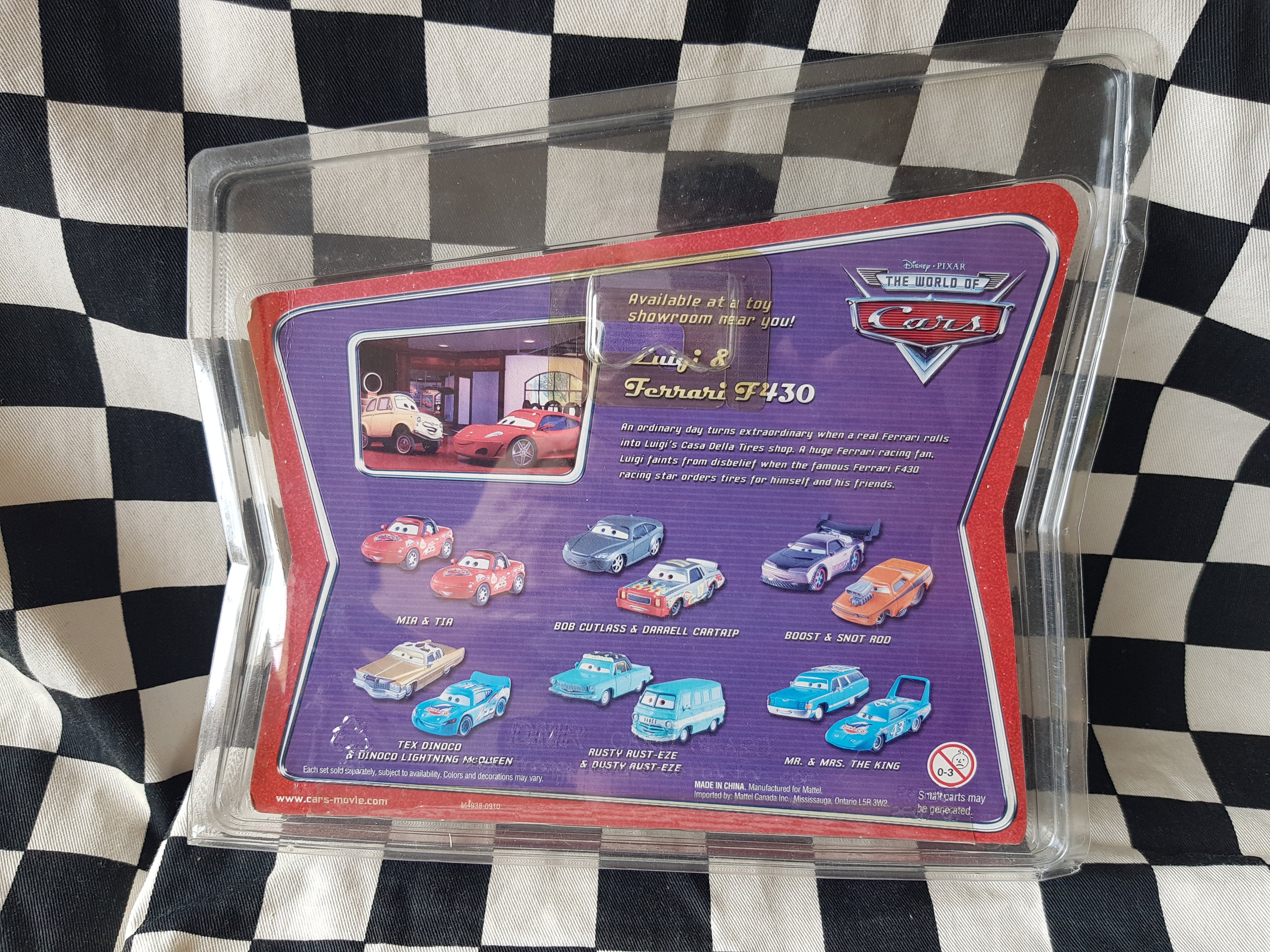 Disney Pixar The world Of Cars Movie Moments Twin Pack Ferrari F430 & Luigi