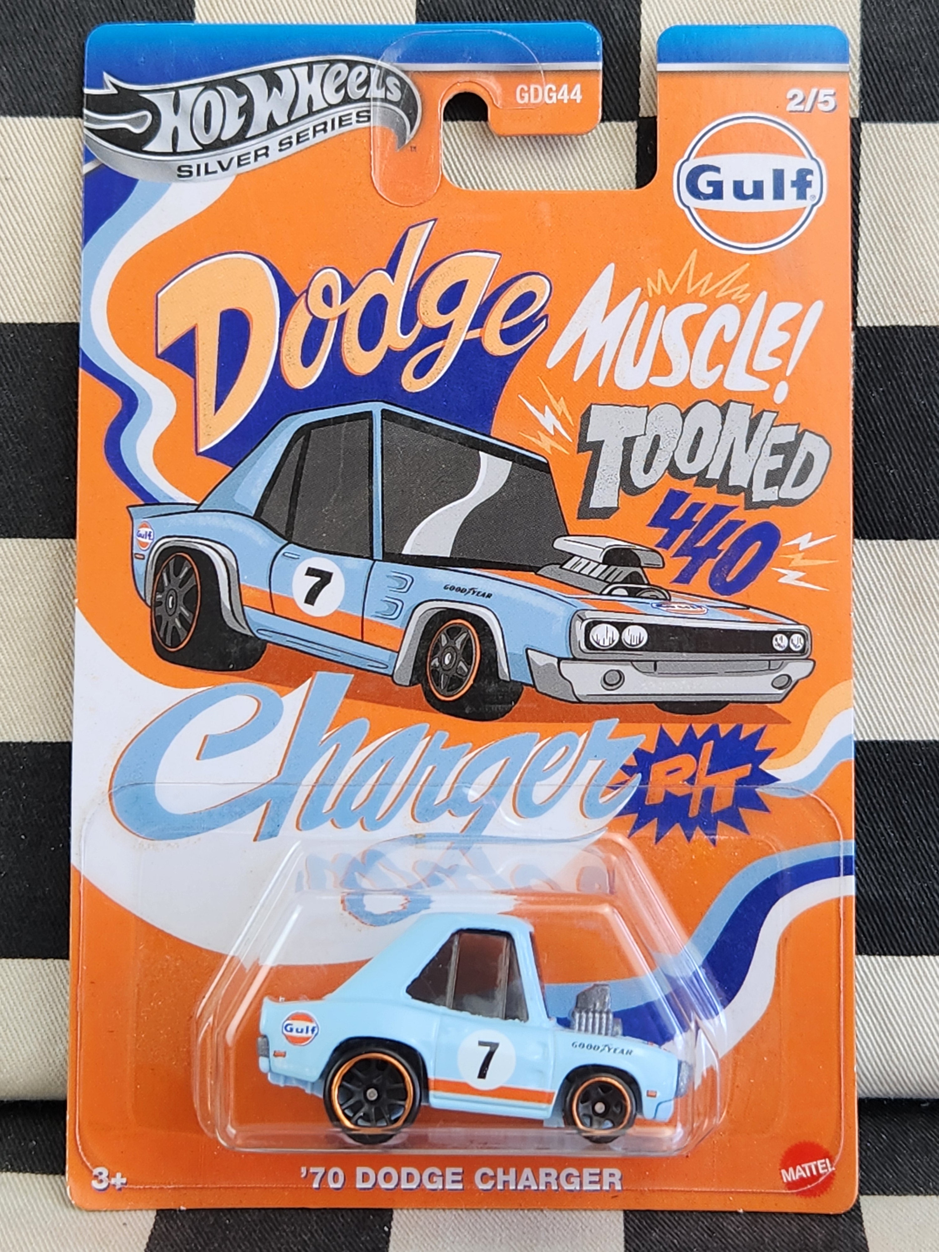 Hot Wheels Silver Series Tooned GULF 70 Dodge Charger