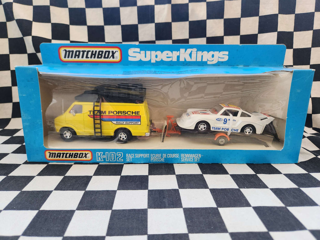 Matchbox Super Kings K102 Porsche Race Support Set Vintage Boxed
