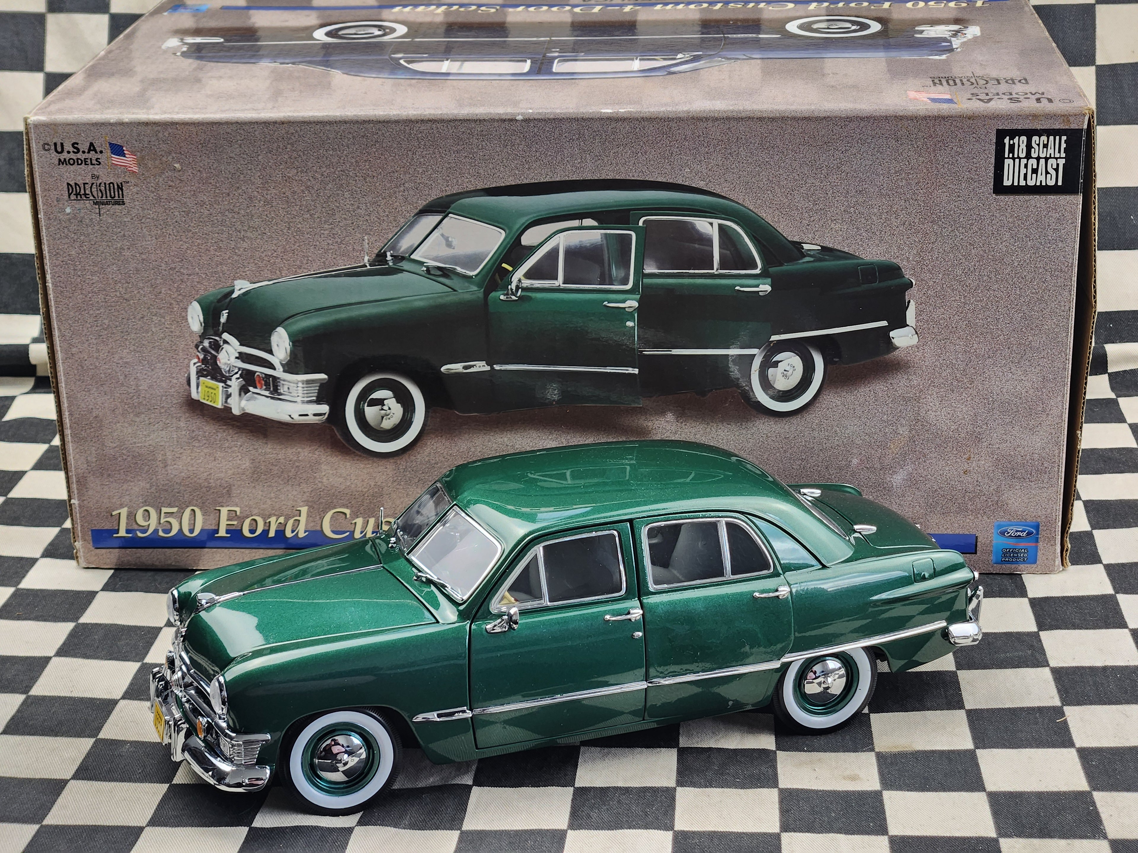 1/18 Precision Models USA 1950 Ford Custom 4 Door Sedan Hawthorne Green Metallic