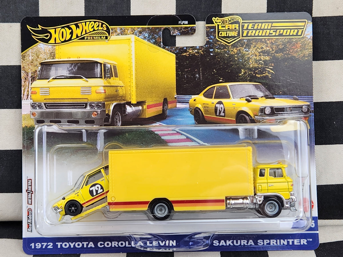 Hot Wheels Premium Team Transport #75 1972 Toyota Corolla Levin/Sakura Sprinter