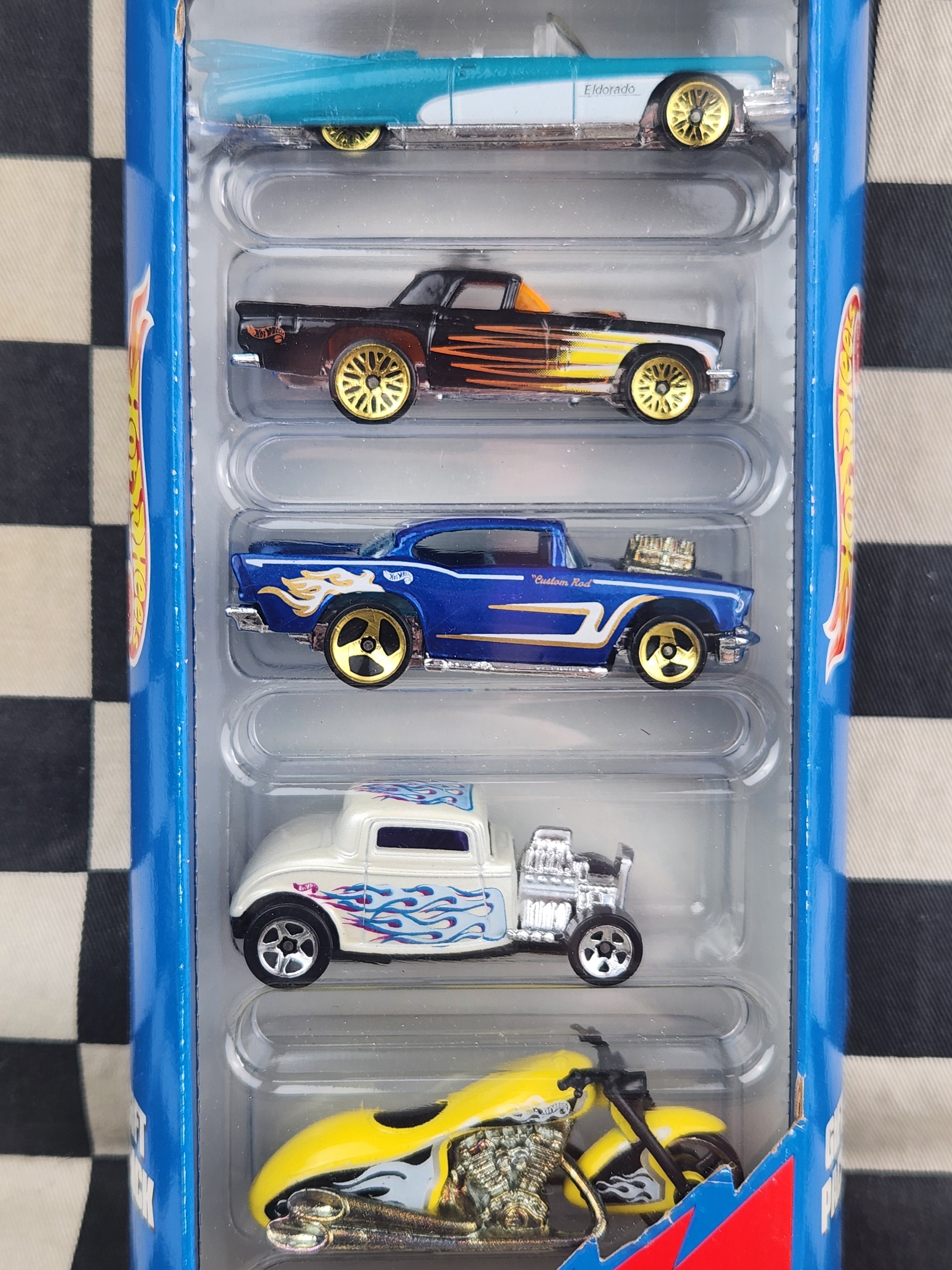 Hot Wheels 1999 50s Cruisers 5 Pack Cadillac 32 Ford 57 Chev T-bird Harley