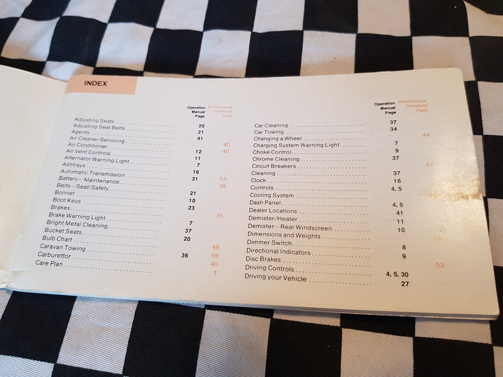 XB Falcon Owners / Maintenance Manual