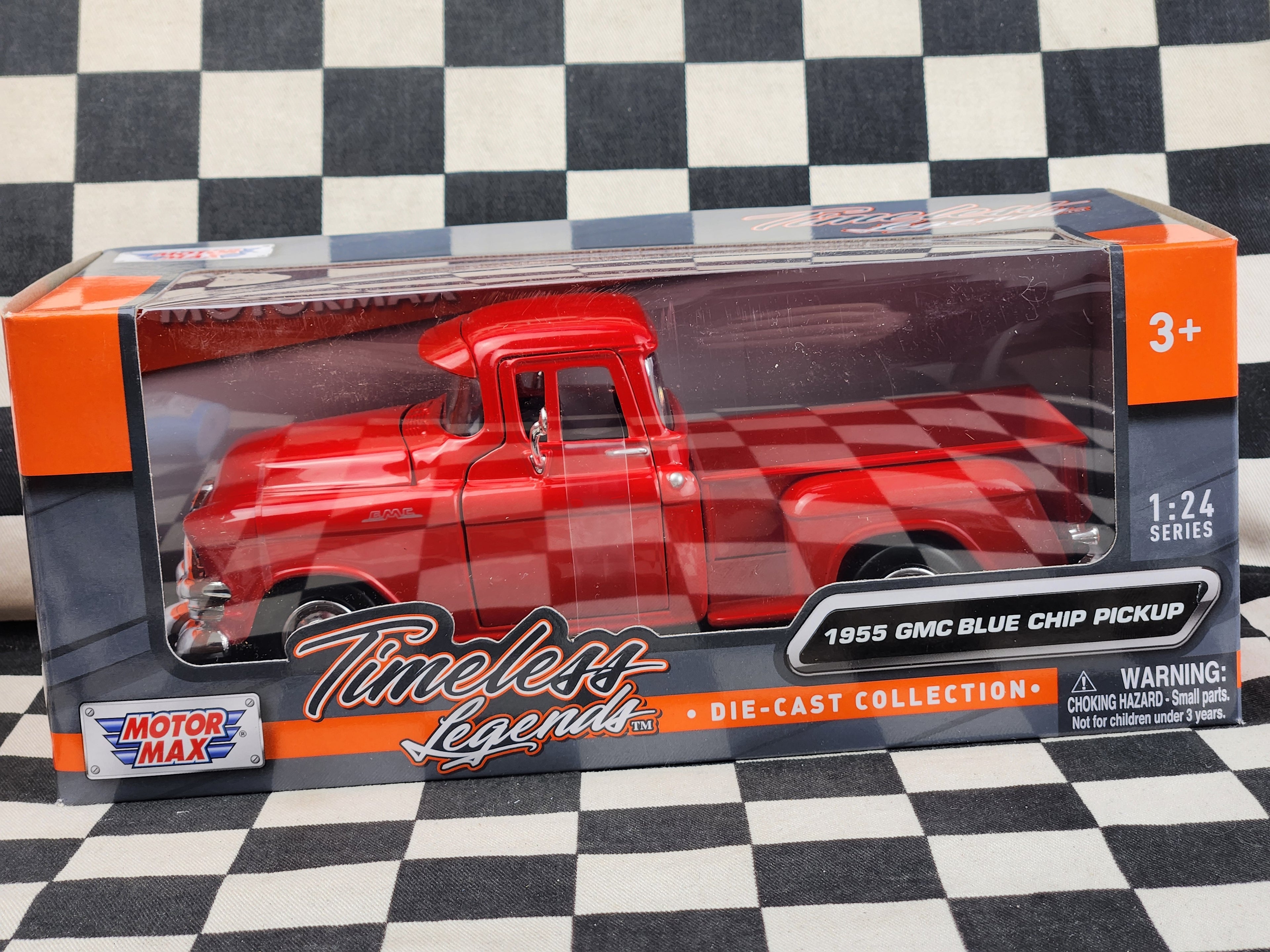 Motor Max 1/24 Timeless Legends 1955 GMC Blue Chip Pickup RED