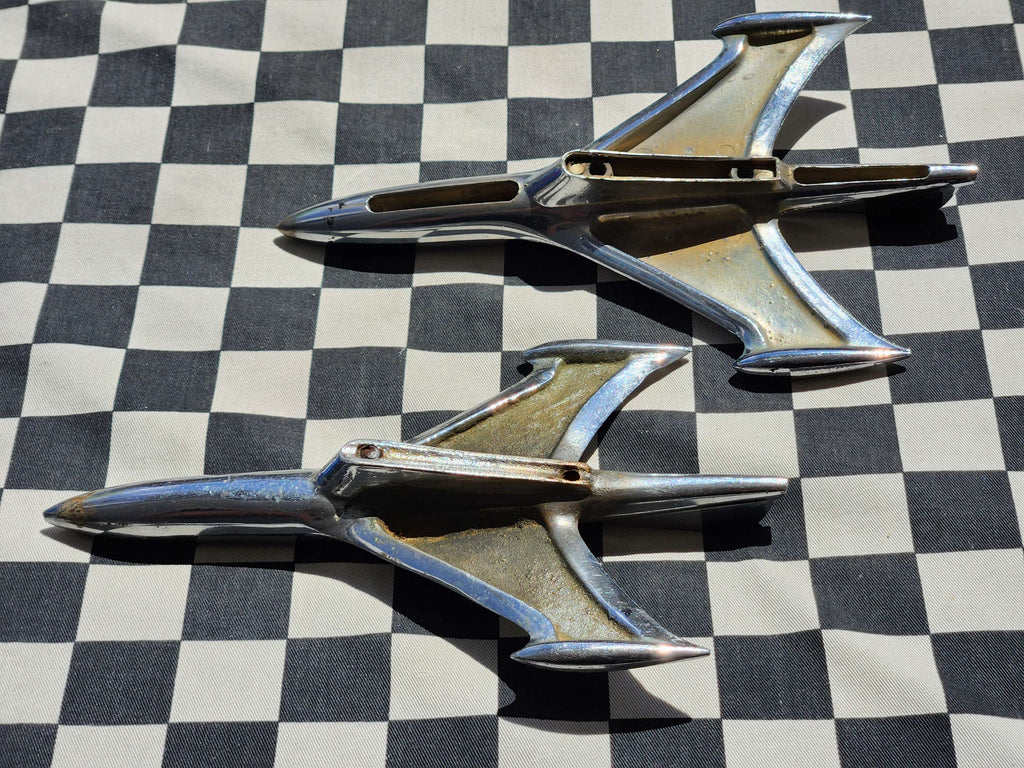 Vintage Chrome Bonnet Bird/Rocket/Jet Plane Accessory