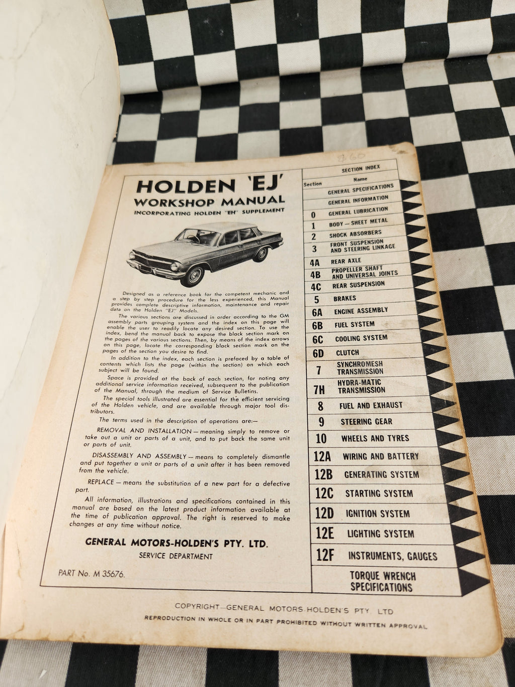 Genuine EJ EH Holden Workshop Manual Hard to Find!