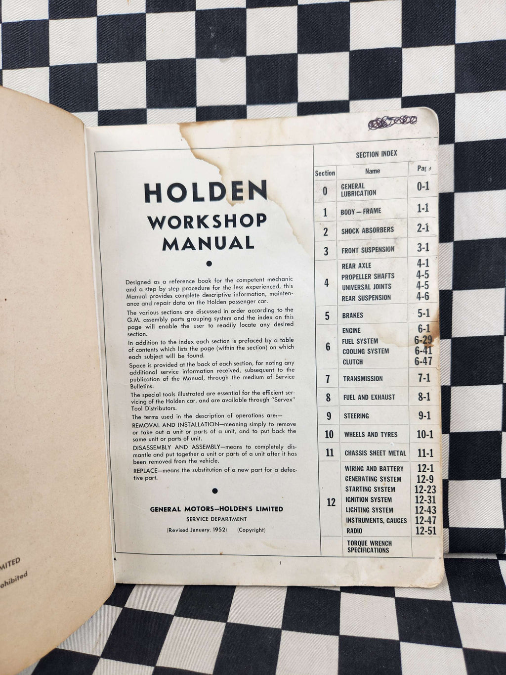Genuine Holden FX 48/215 Workshop Manual