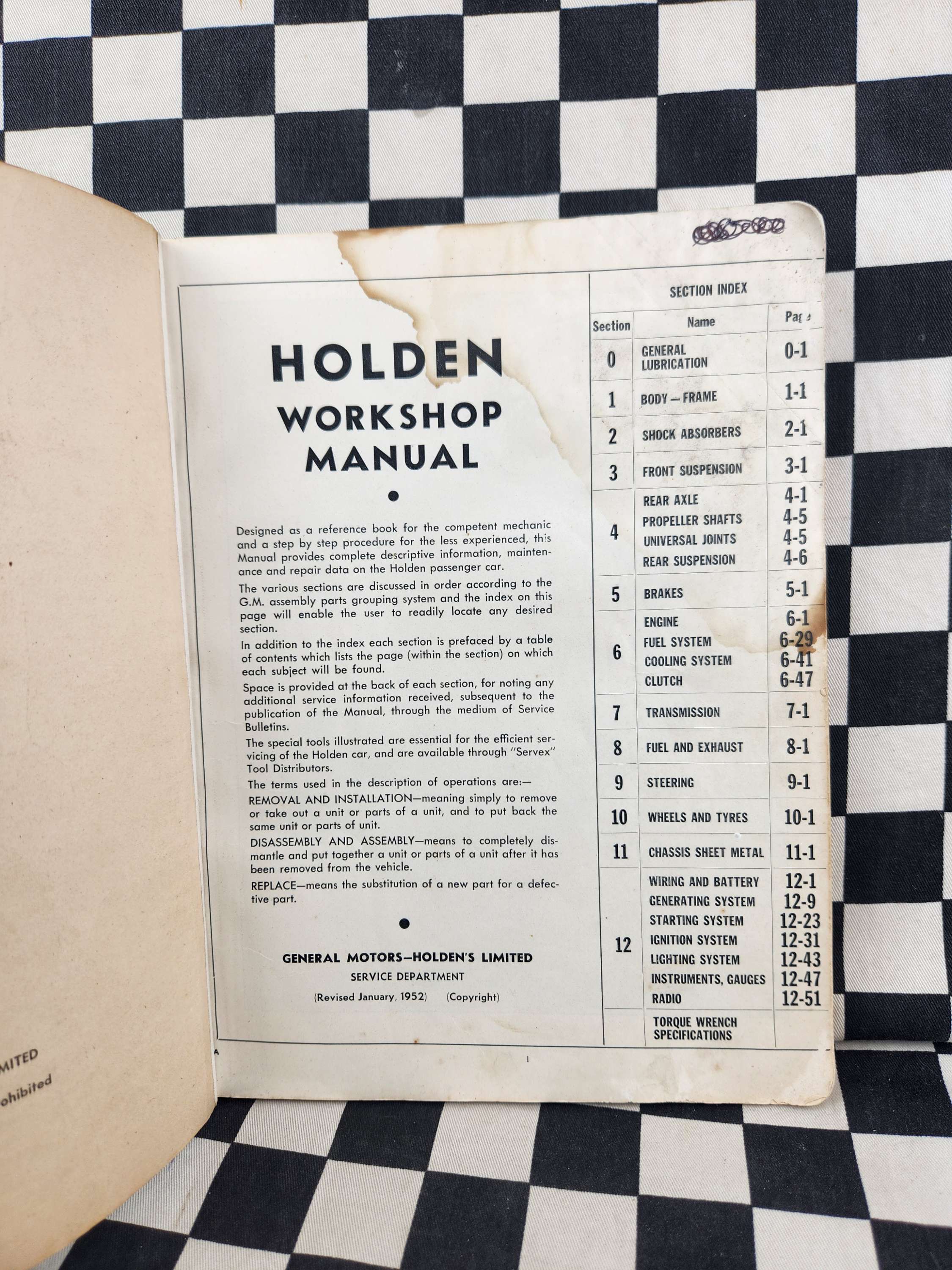 Genuine Holden FX 48/215 Workshop Manual
