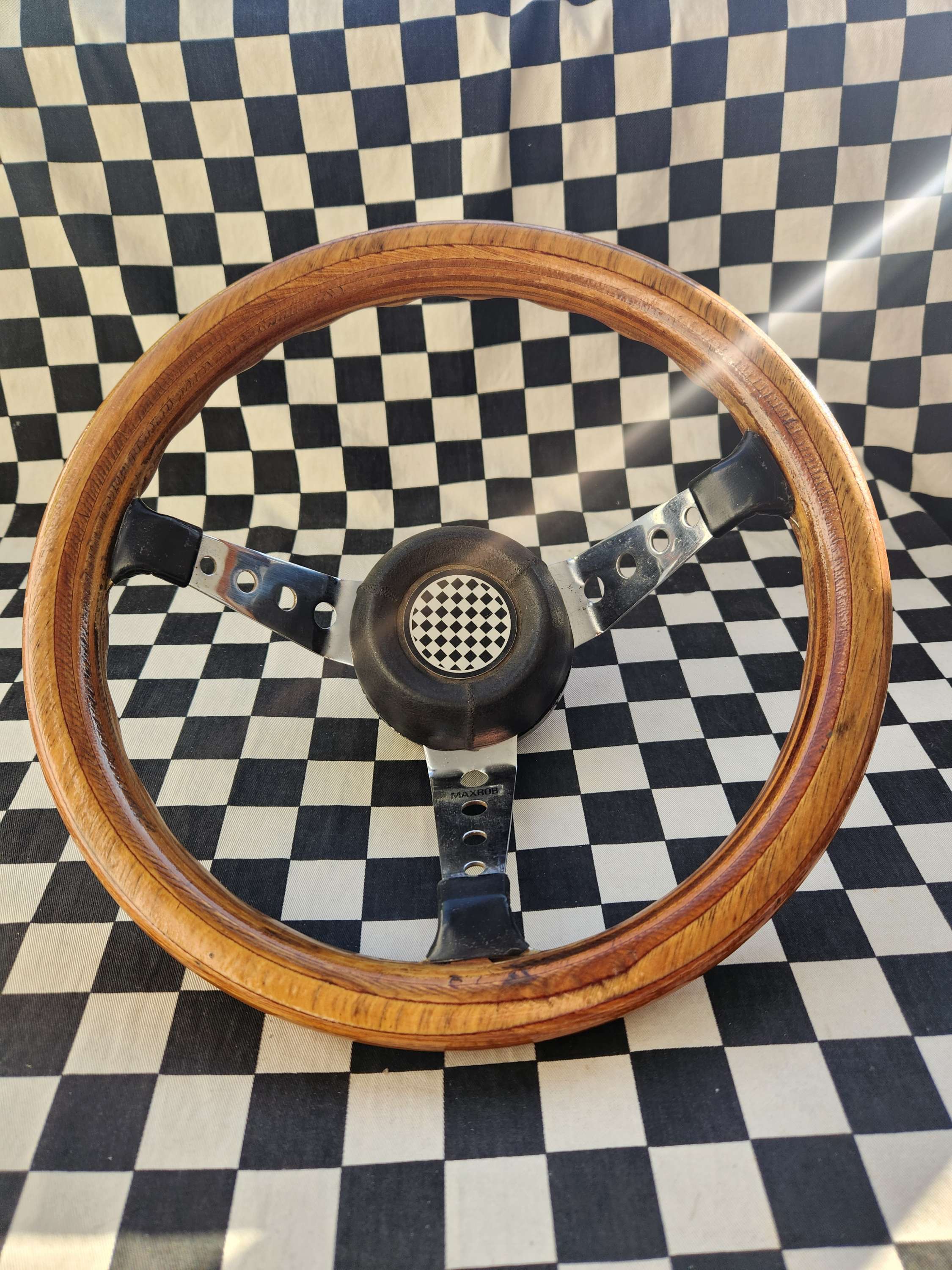 Original Vintage Max Rob Woodrim Sports Steering Wheel VGC
