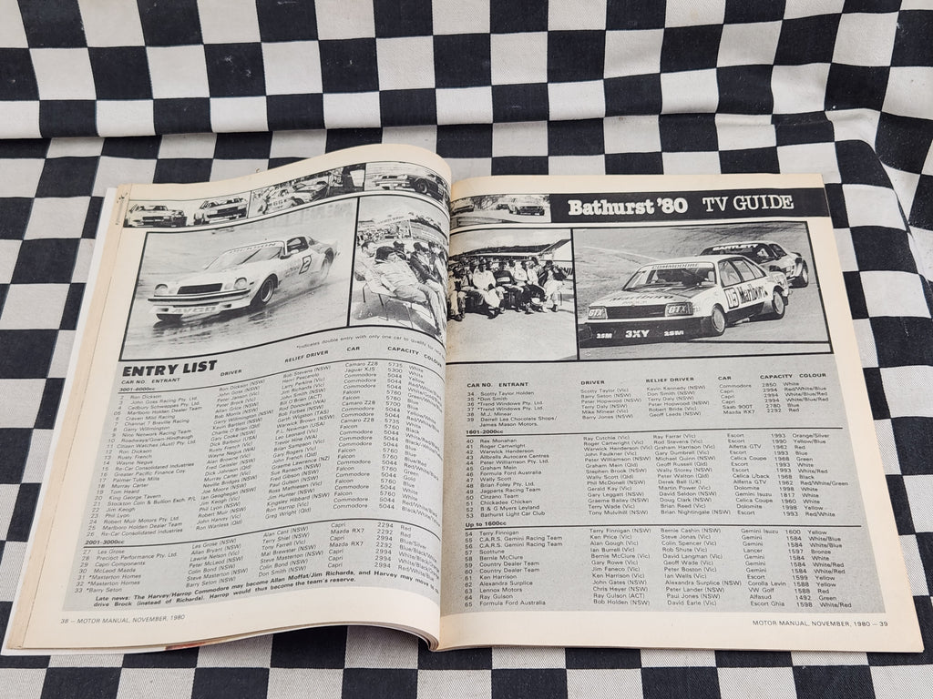 Motor Manual Magazine November 1980 Bathurst 1000 Commodore