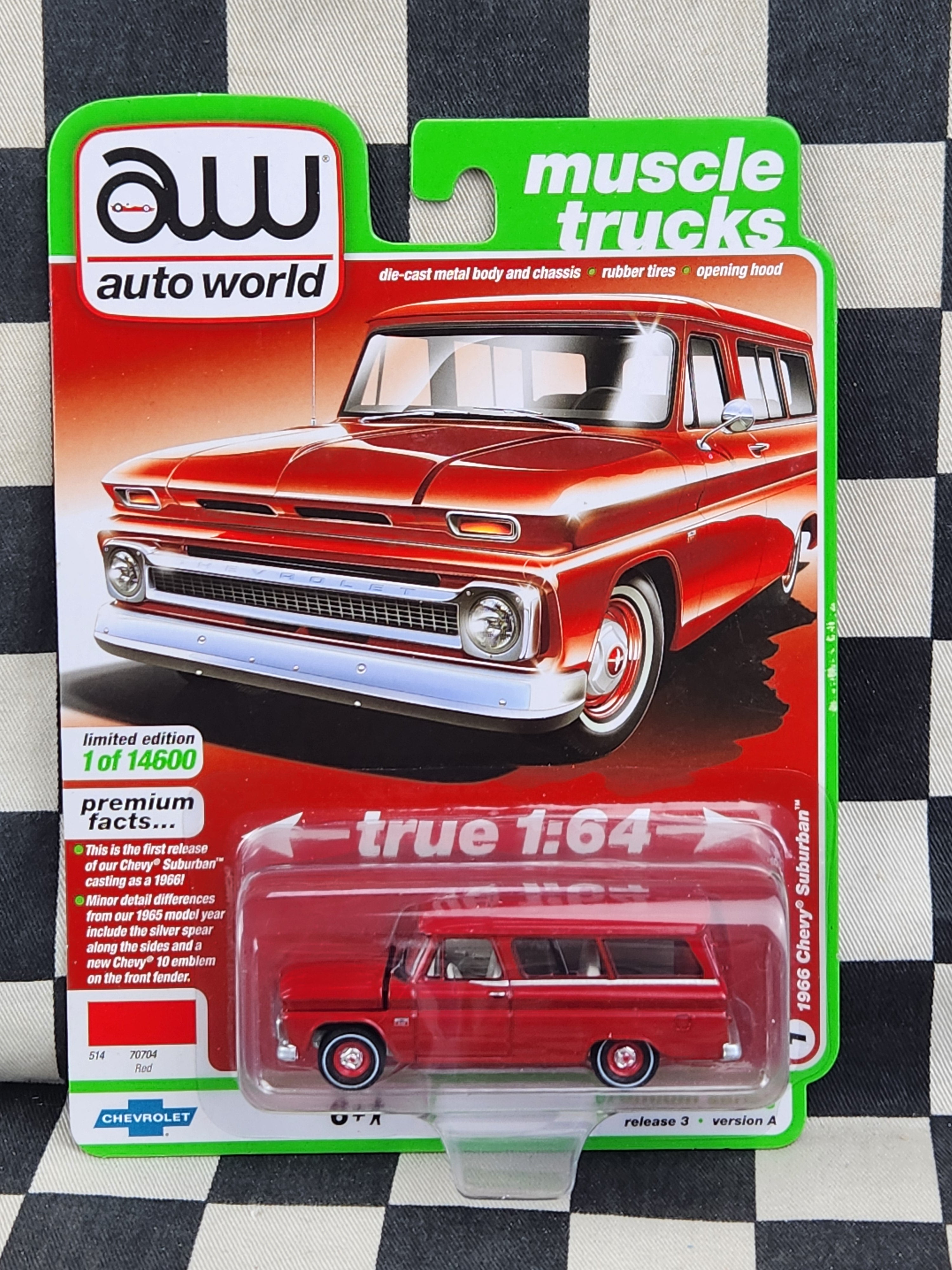 Auto World Muscle Trucks 1966 Chevy Suburban Red