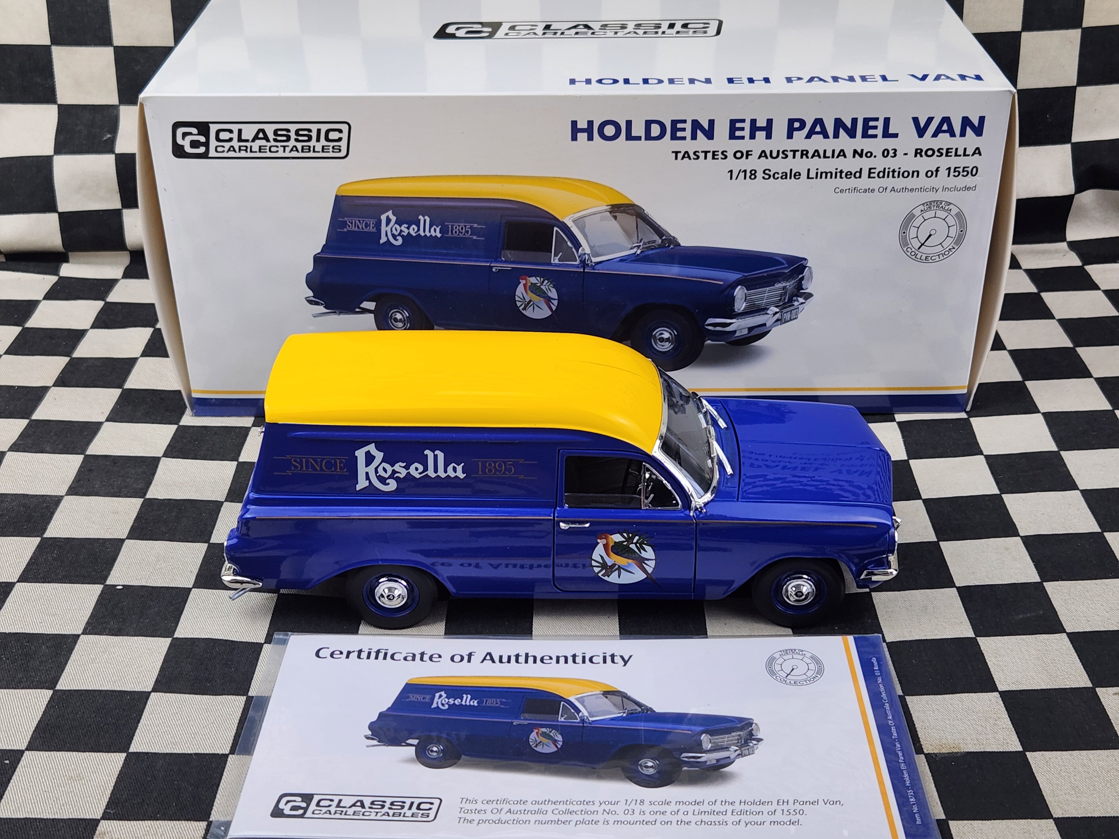 Classic Carlectables 1:18 Holden EH Panel Van Rosella