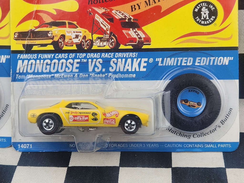Hot Wheels 1995 Vintage Racing Limited Edition REDLINE Snake & Mongoose Set of 2