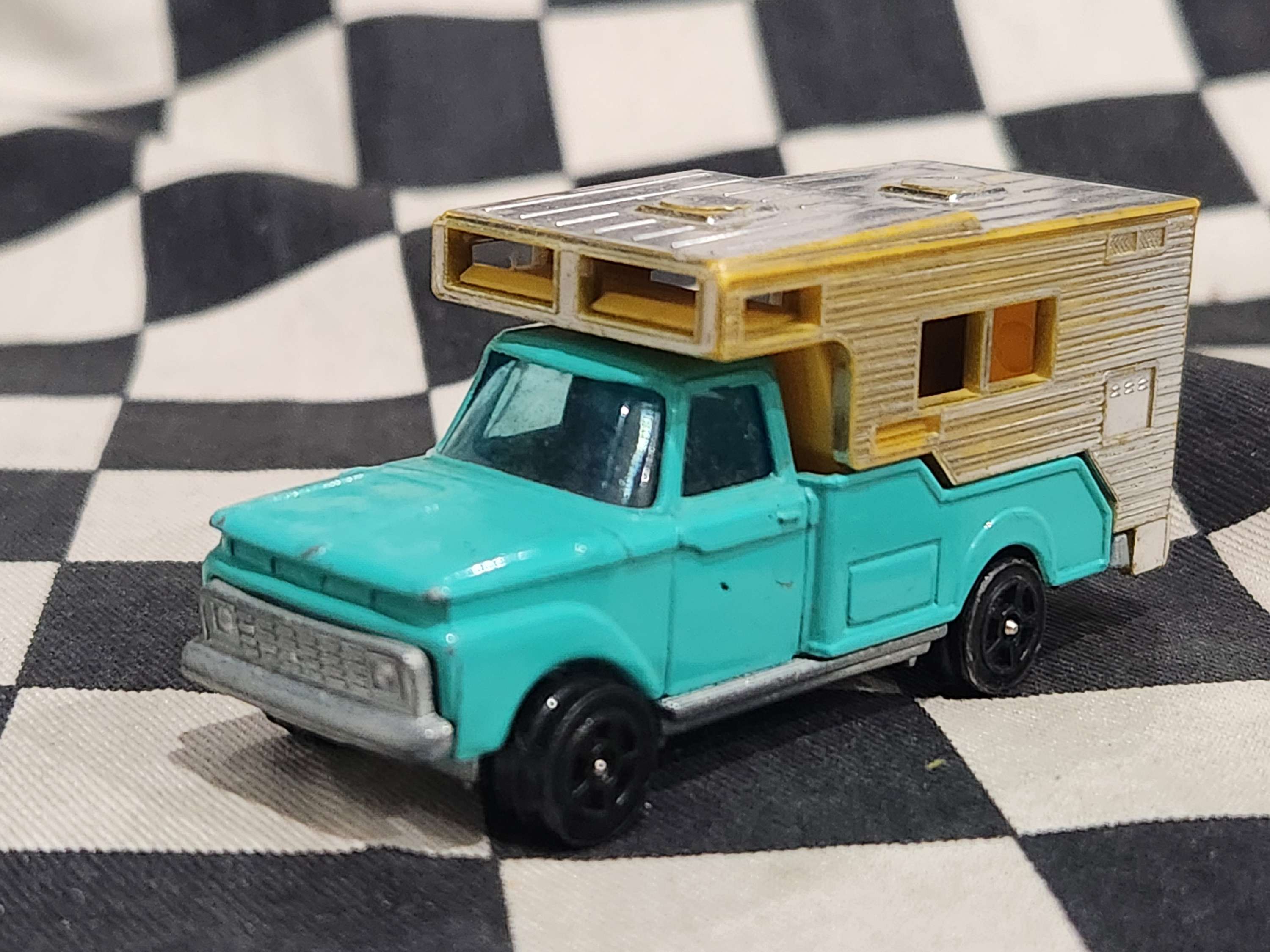 Vintage Loose Corgi Ford F100 Camper Aqua